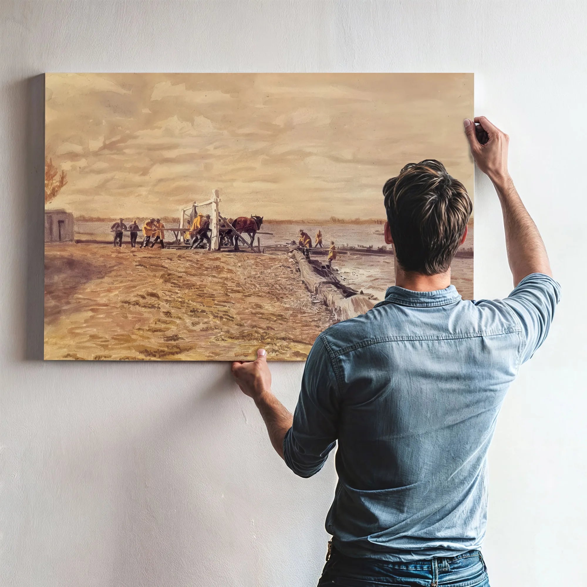 Drawing The Seine By Thomas Eakins Fine Art Print