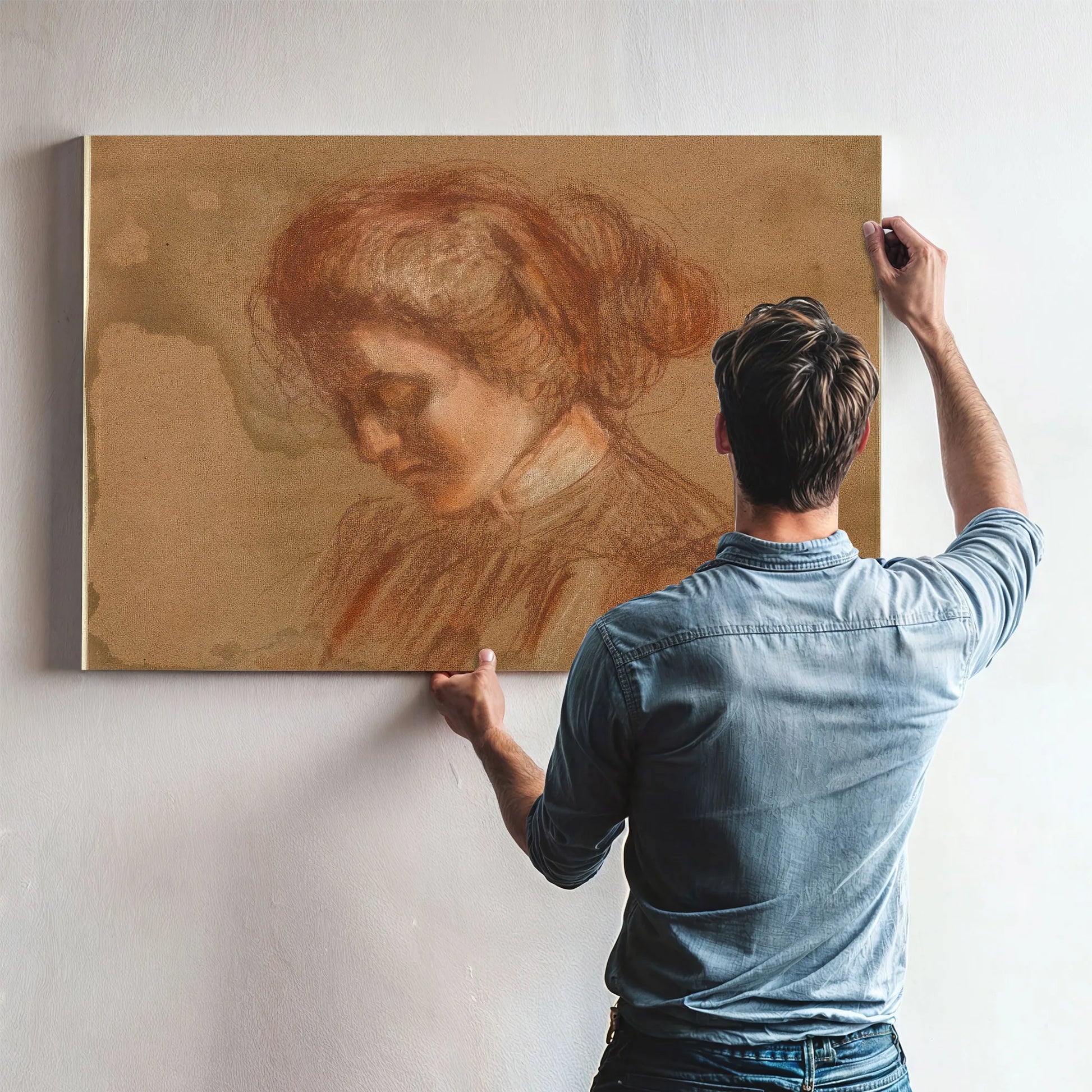 Red Crayon Study By Alice Pike Barney Fine Art Print