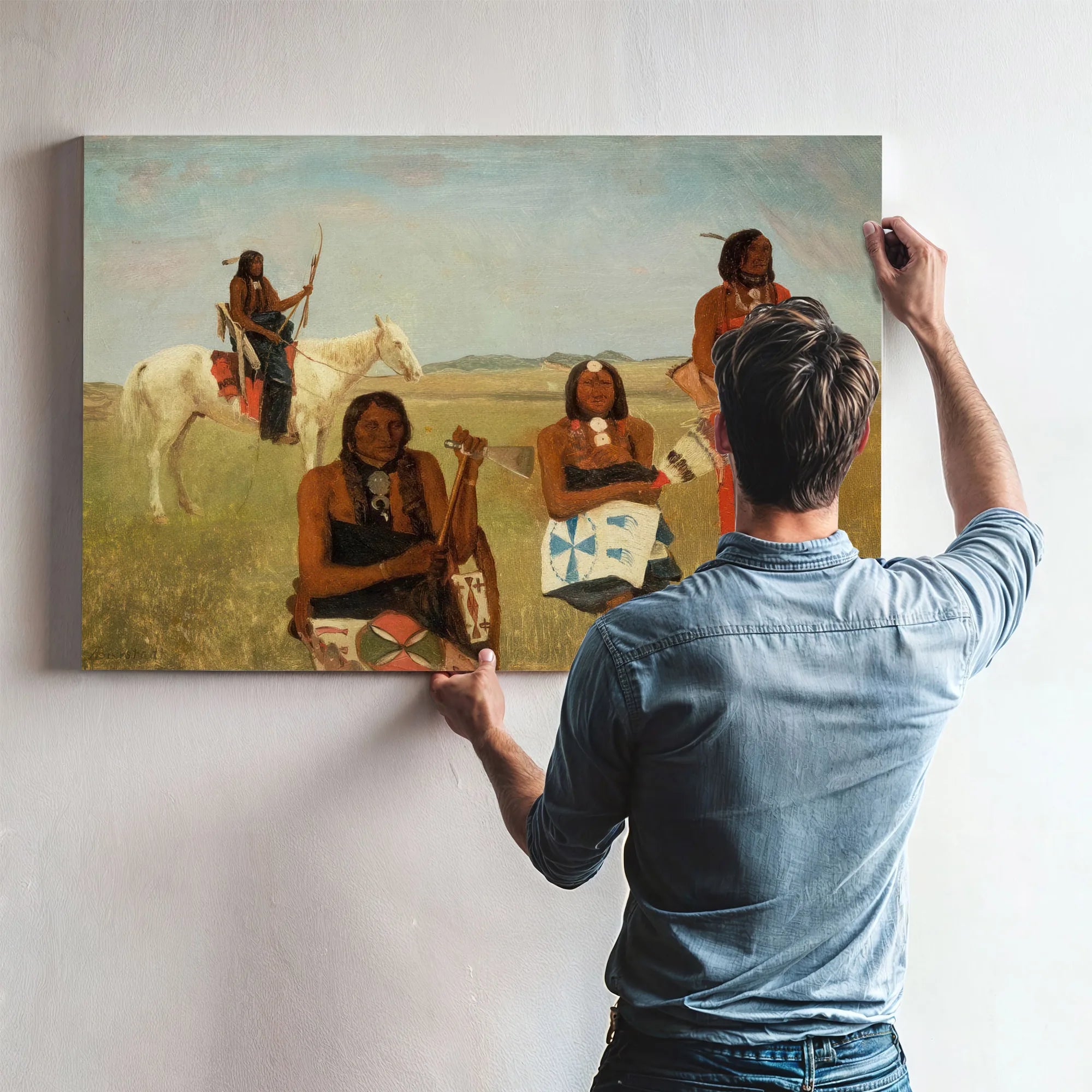 Indians Near Fort Laramie By Albert Bierstadt Fine Art Print
