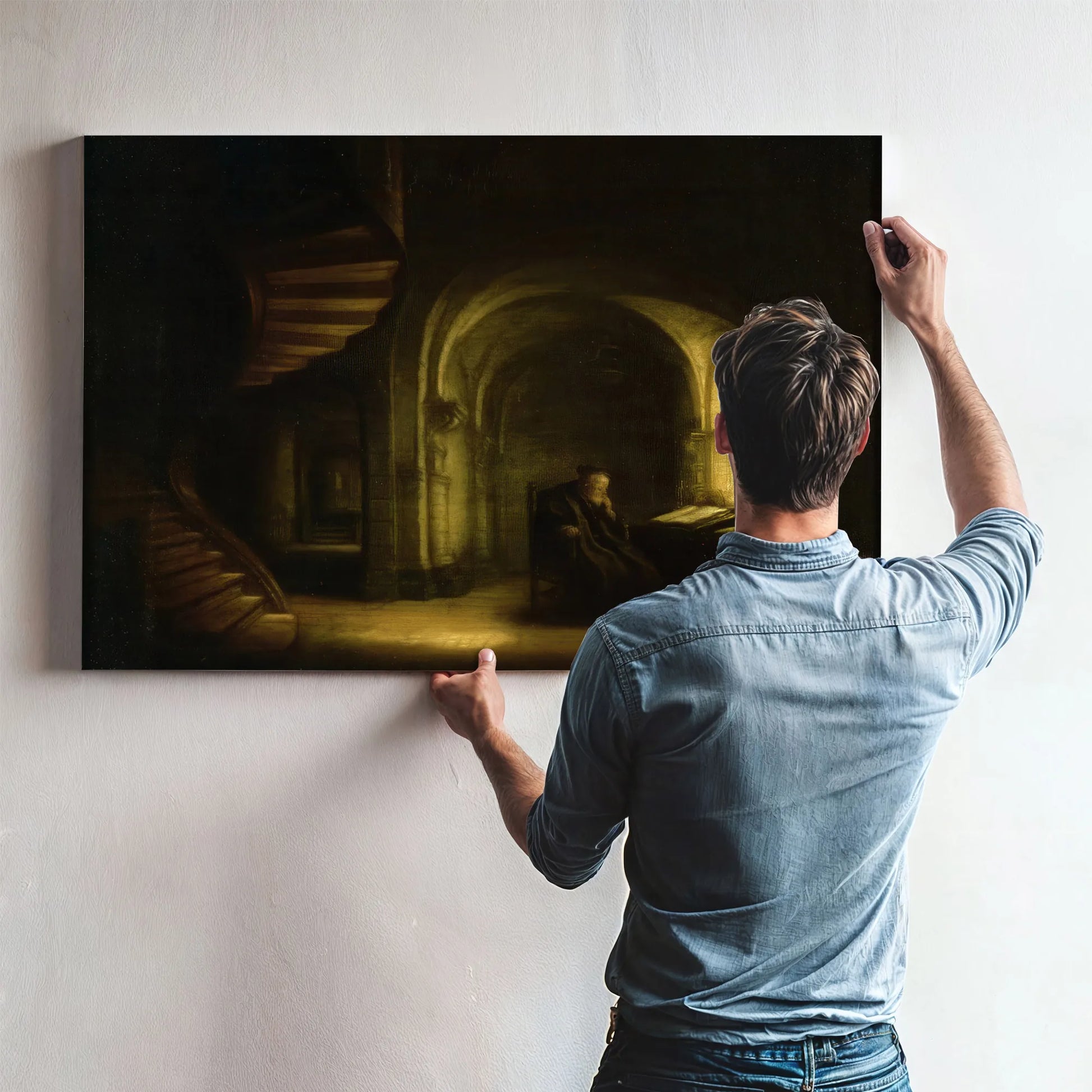 Philosopher With An Open Book By Rembrandt Fine Art Print