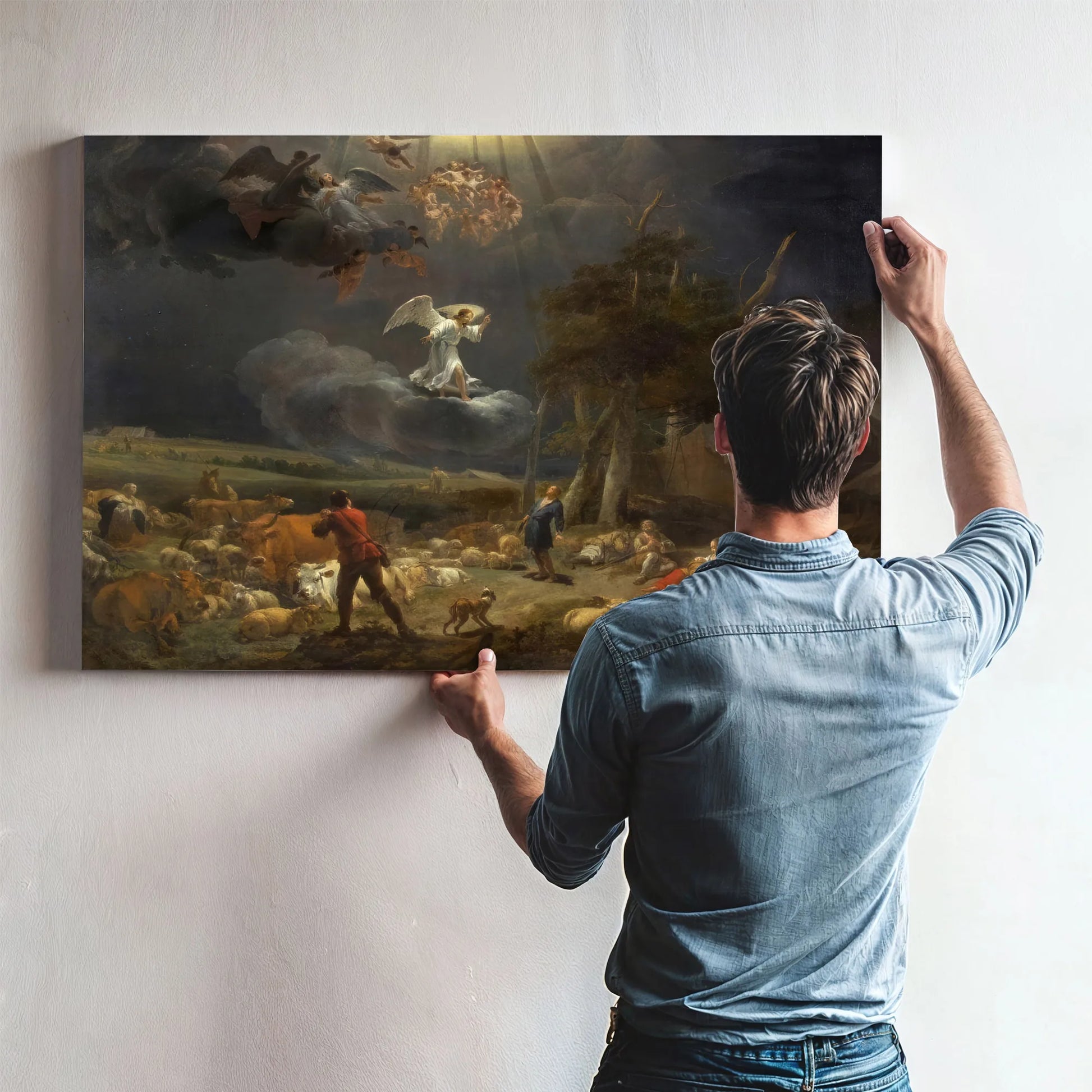 Annunciation To The Shepards By Nicolaes Pietersz Berchem Fine Art Print