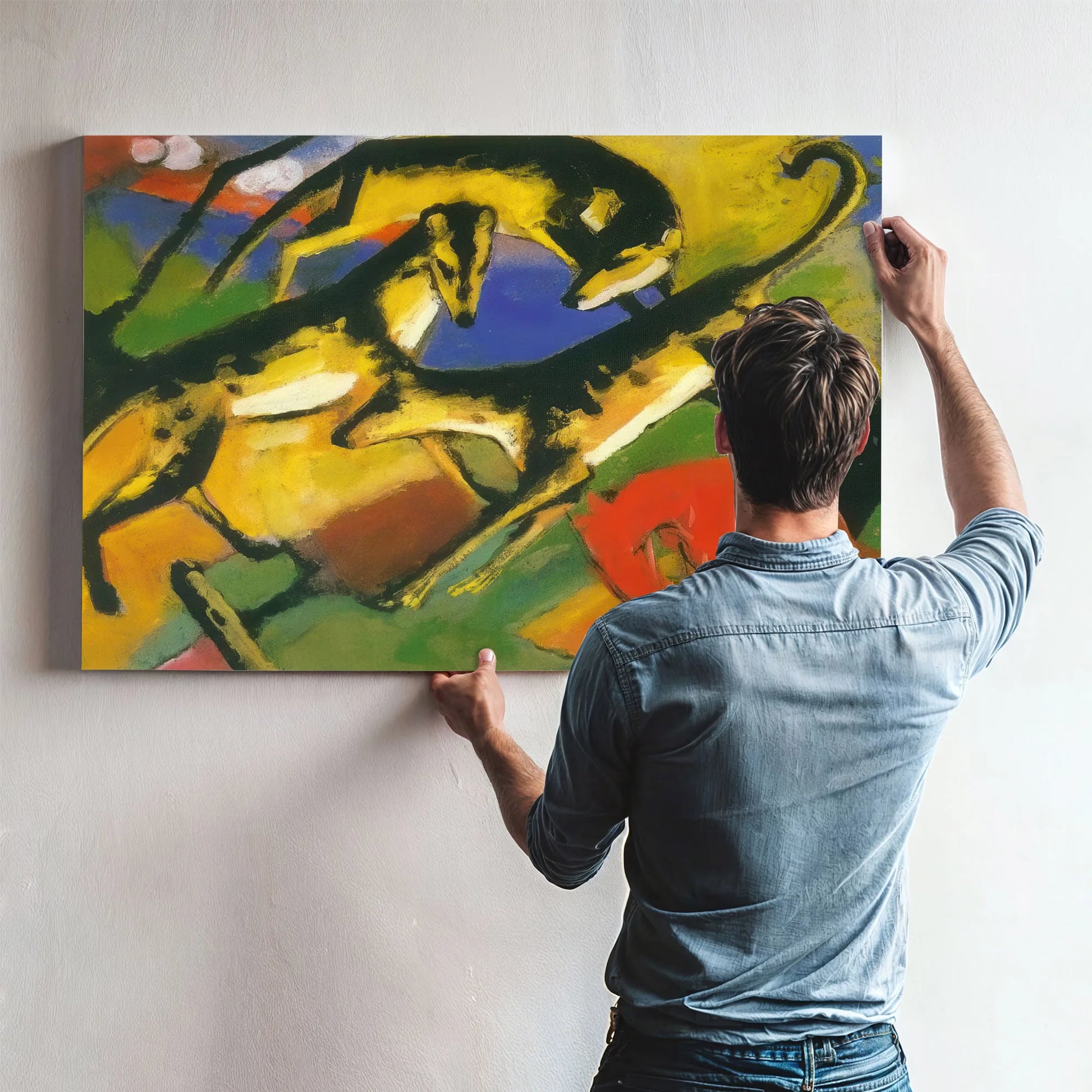 Playing Dogs By Franz Marc Fine Art Print
