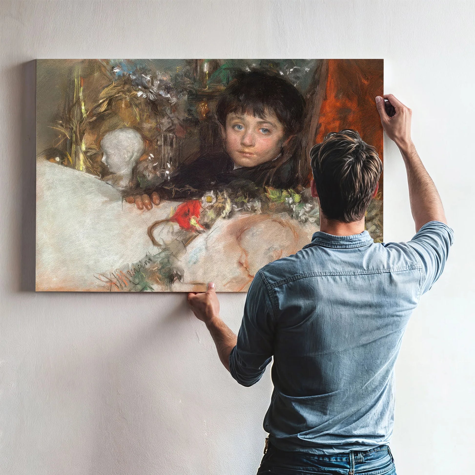 Portrait Of A Young Boy By Antonio Mancini Fine Art Print