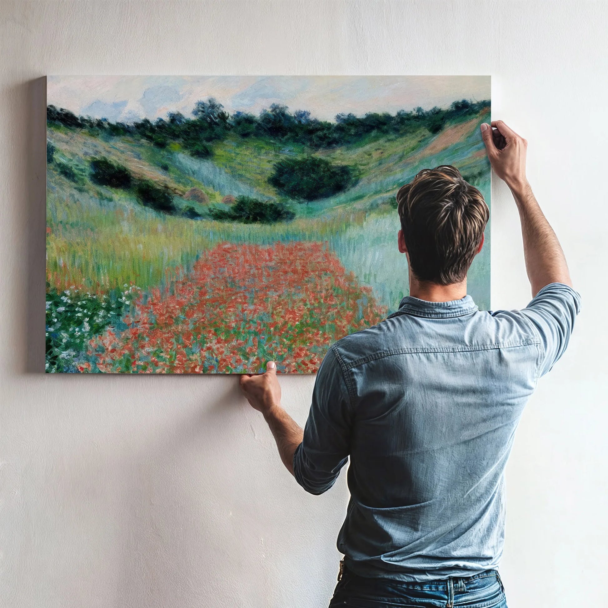 Poppy Field In A Hollow Near Giverny By Claude Monet Fine Art Print