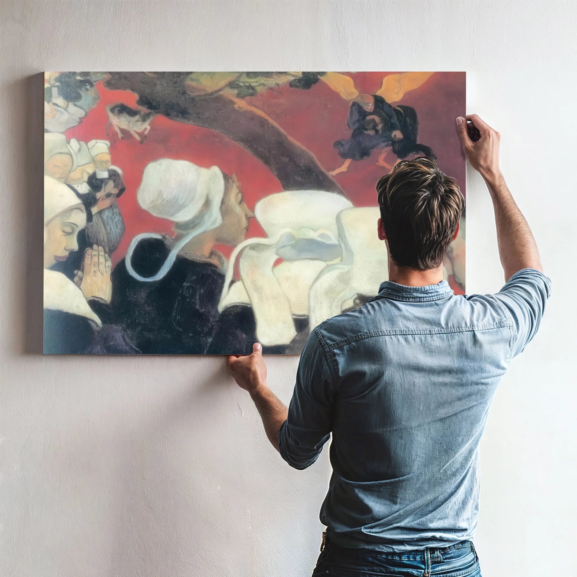 The Vision After The Sermon (Jacob Fighting With The Angel By Paul Gauguin Fine Art Print