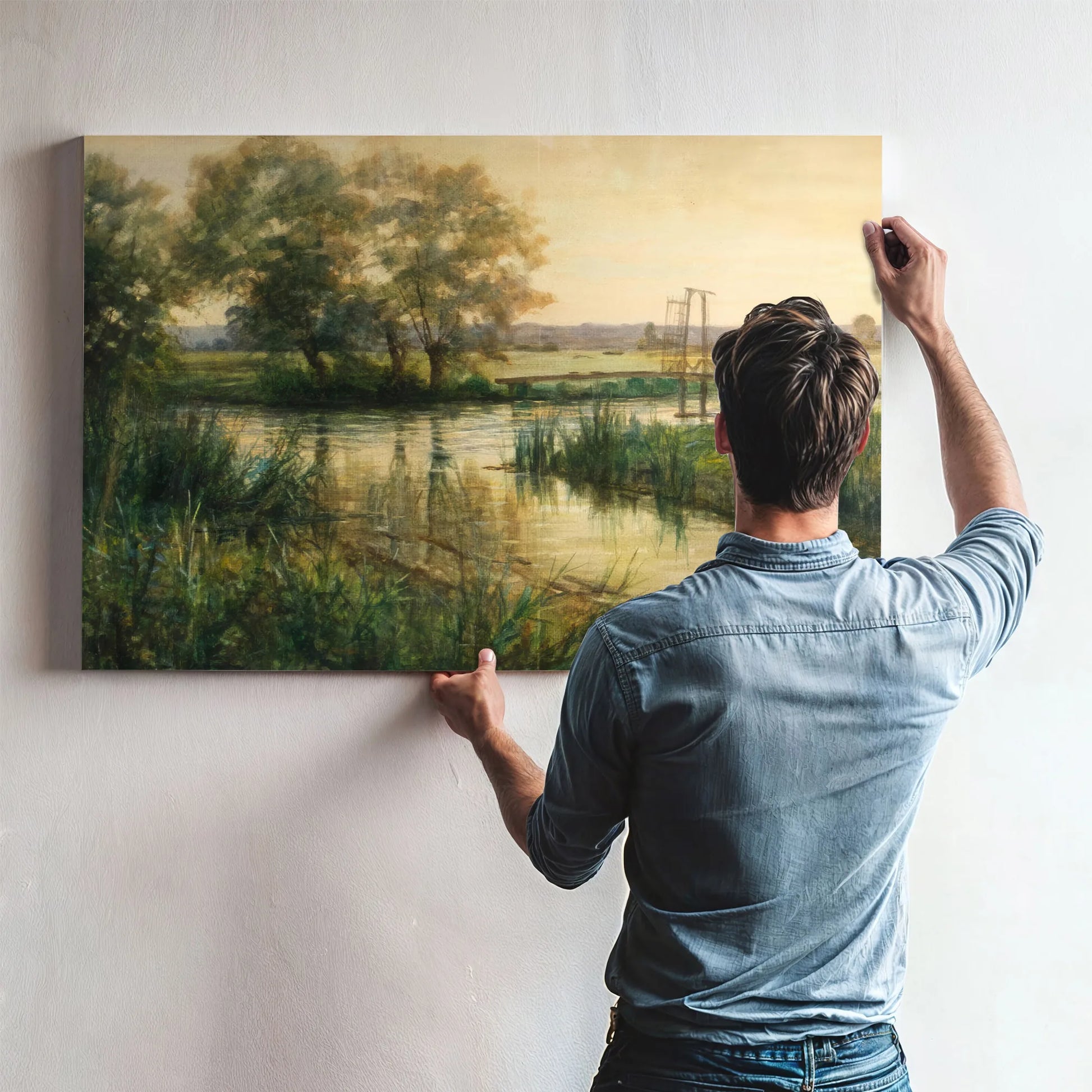 The Old Foot Bridge By Louis Aston Knight Fine Art Print