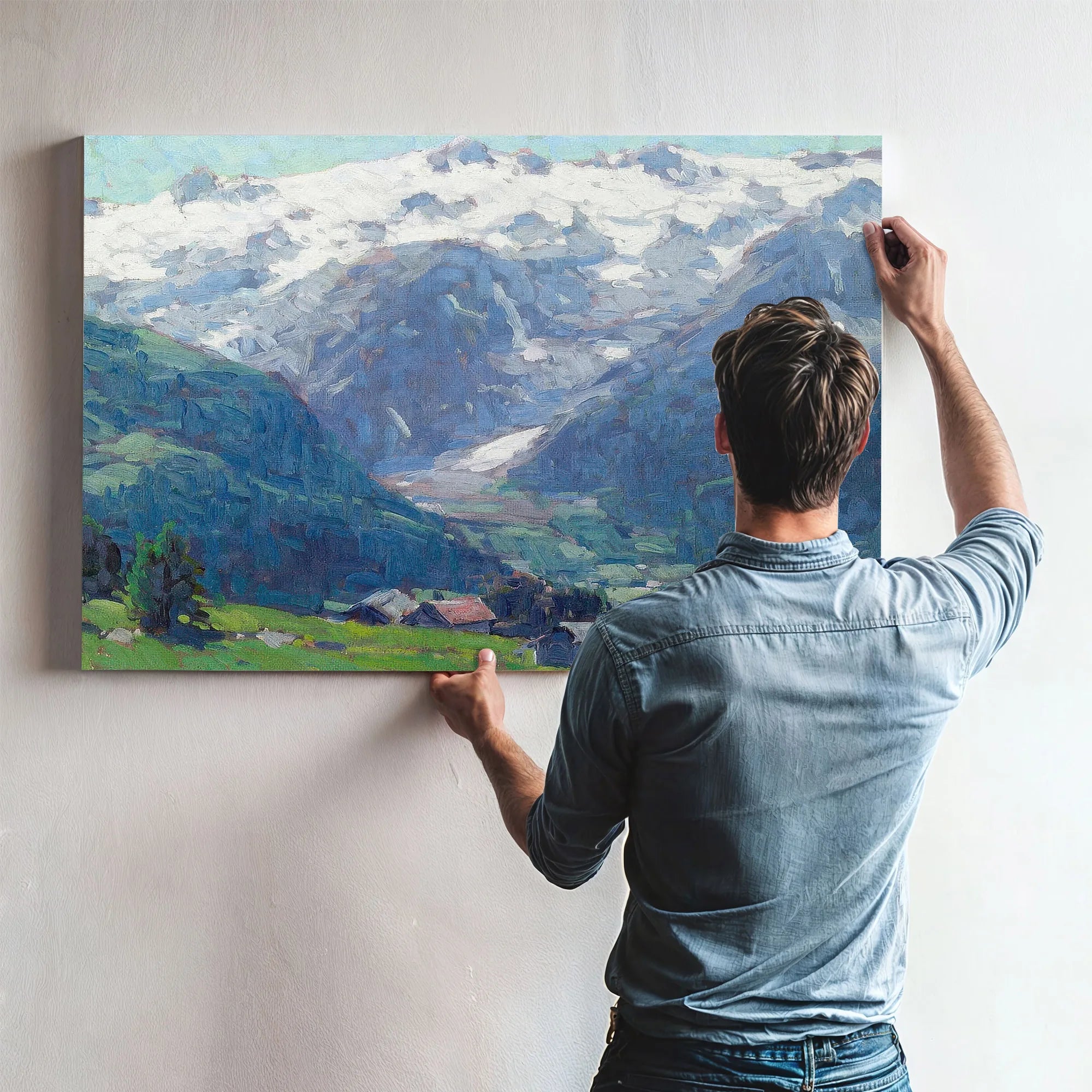 Distant Glaciers And High Country Huts By Edgar Payne Fine Art Print