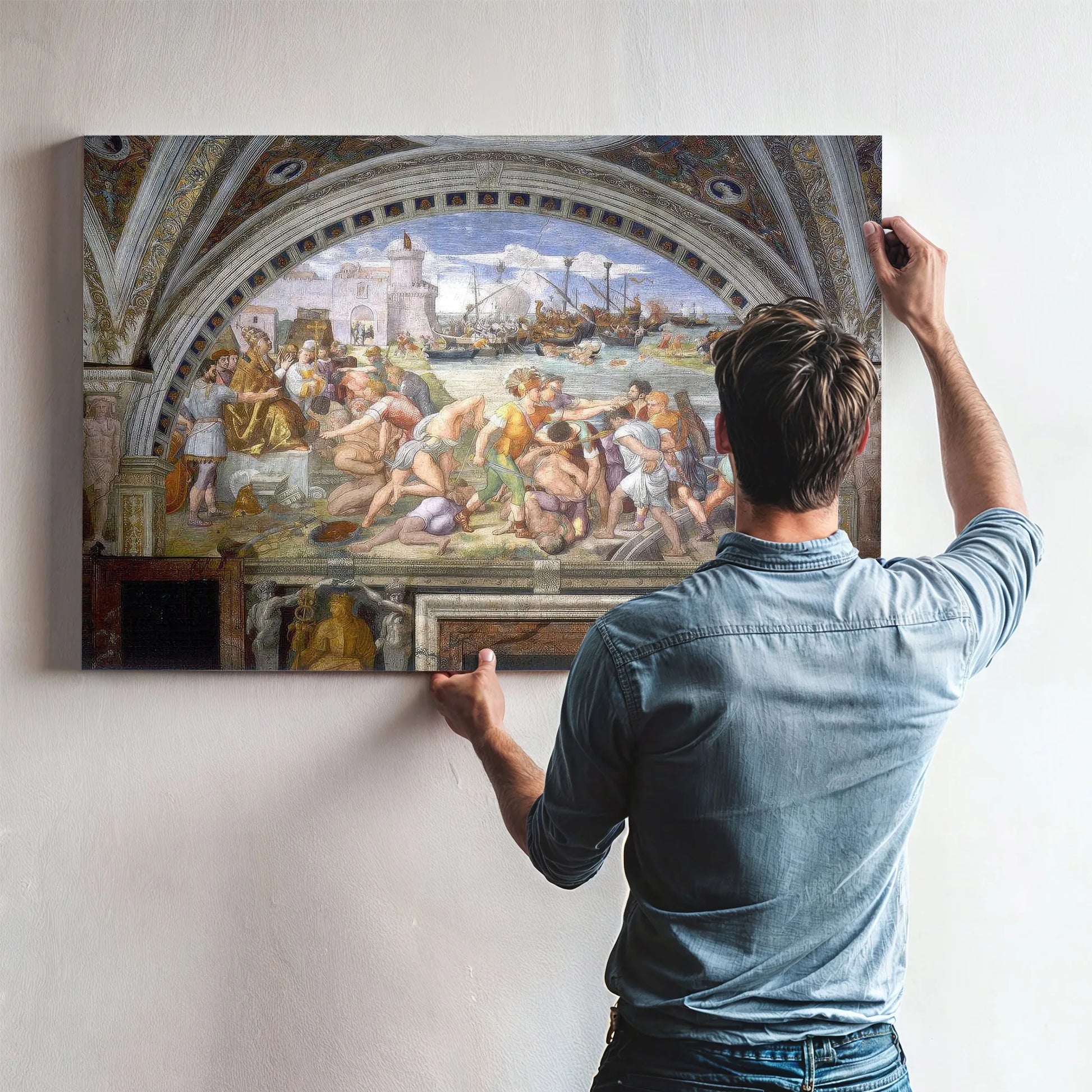 The Battle Of Ostia By Raphael Fine Art Print