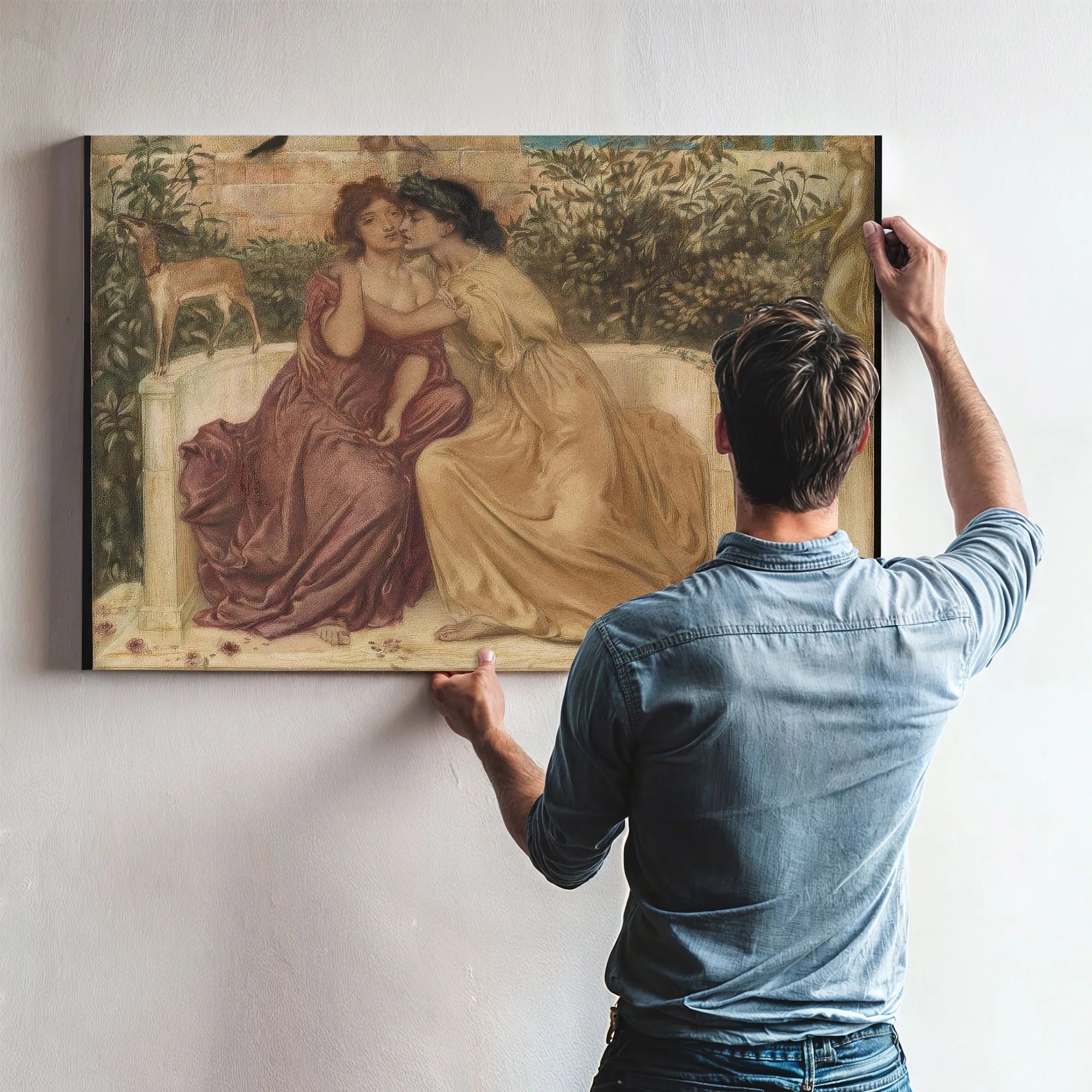 Sappho And Erinna In A Garden At Mytilene 1864 By Simeon Solomon Fine Art Print