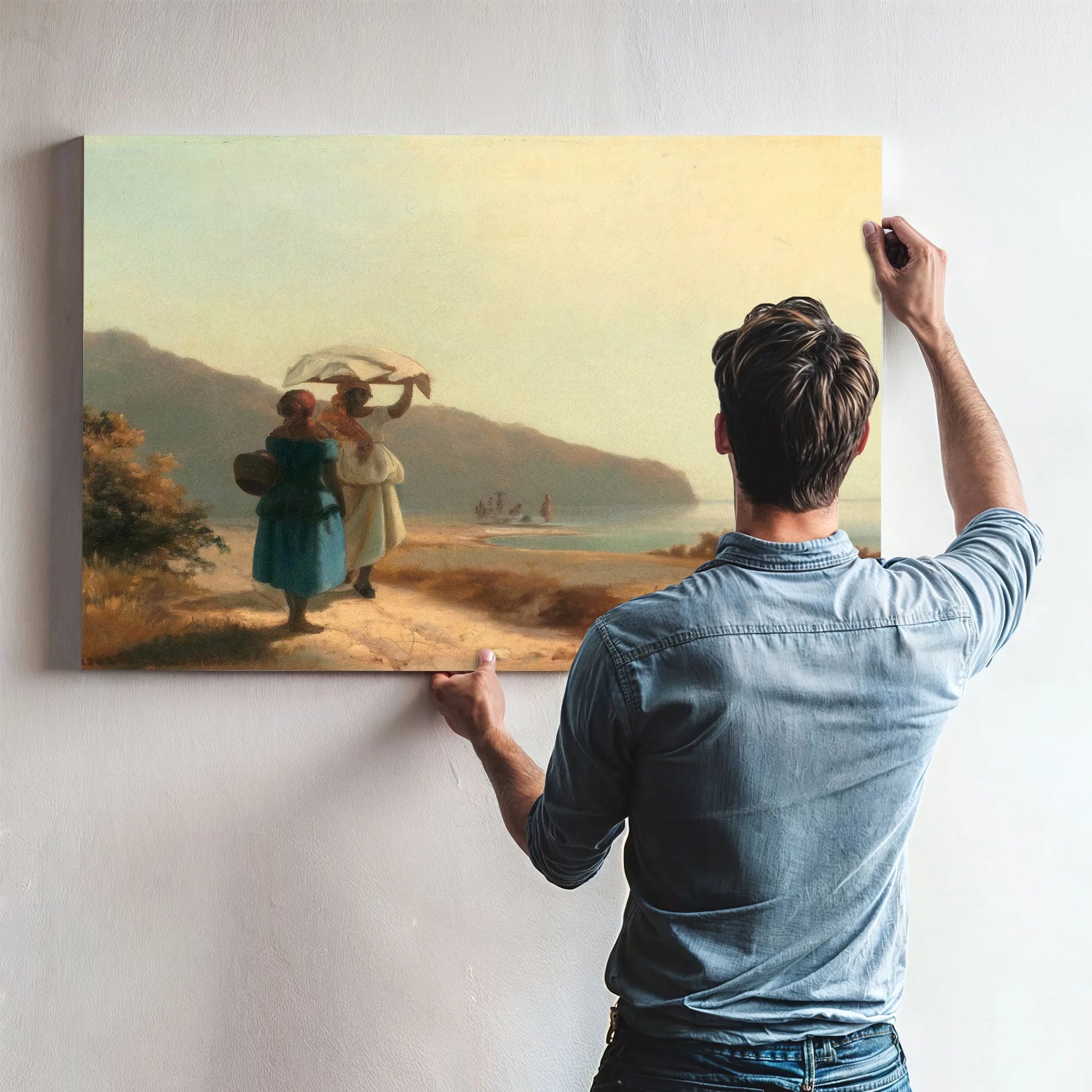 Deux Femmes Causant Au Bord De La Mer Saint Thomas By Camille Pissarro Fine Art Print