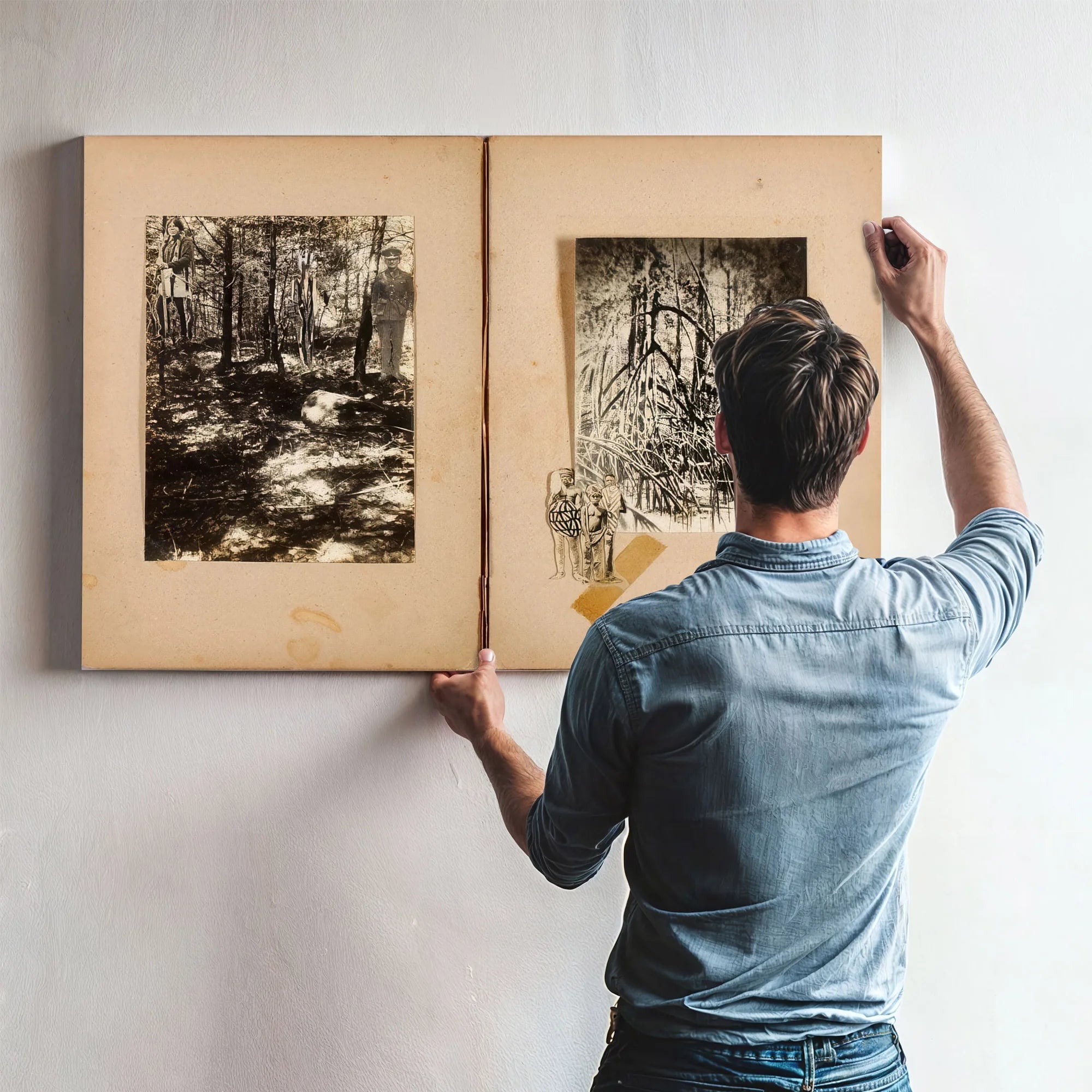 N. American Soldiers, Men In Mangrove, Study Folder For Book Concealing Coloration In The Animal Kingdom By Abbott Handerson Thayer Fine Art Print