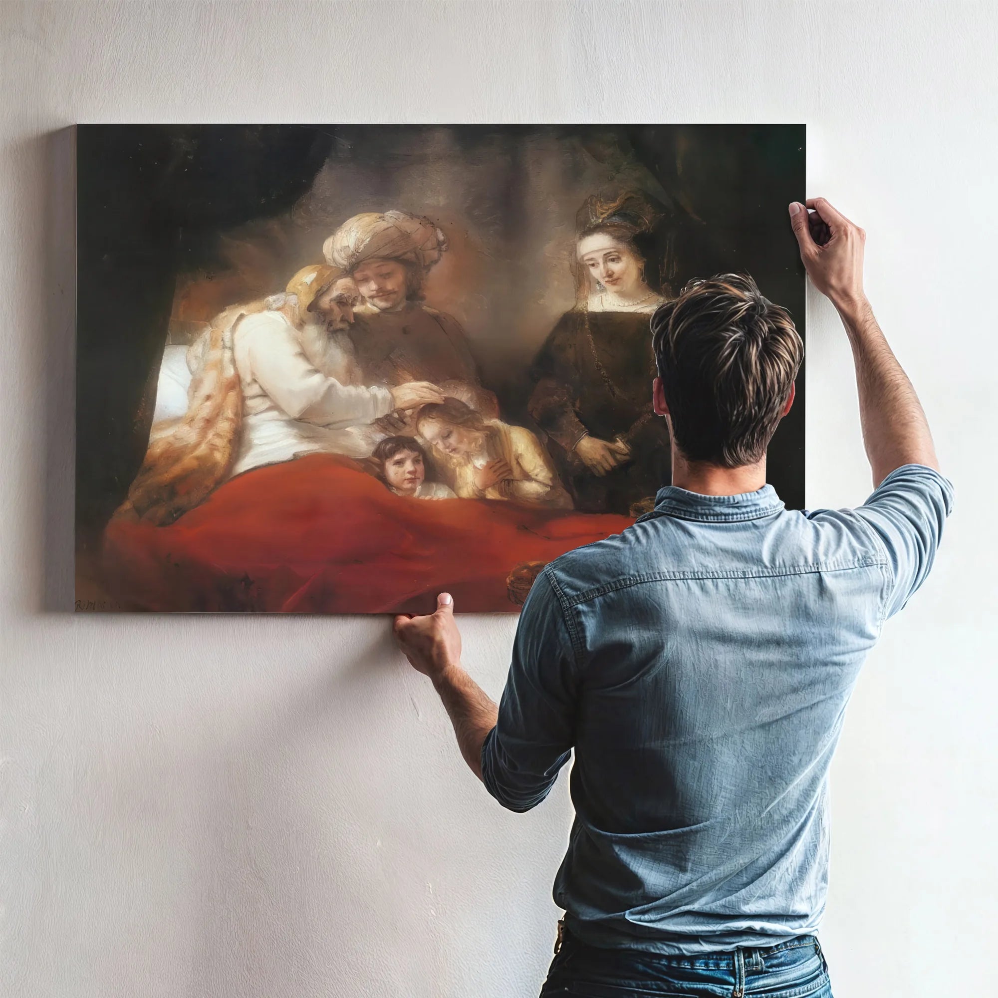 Jacob Blessing The Sons Of Joseph, 1656 By Rembrandt Fine Art Print