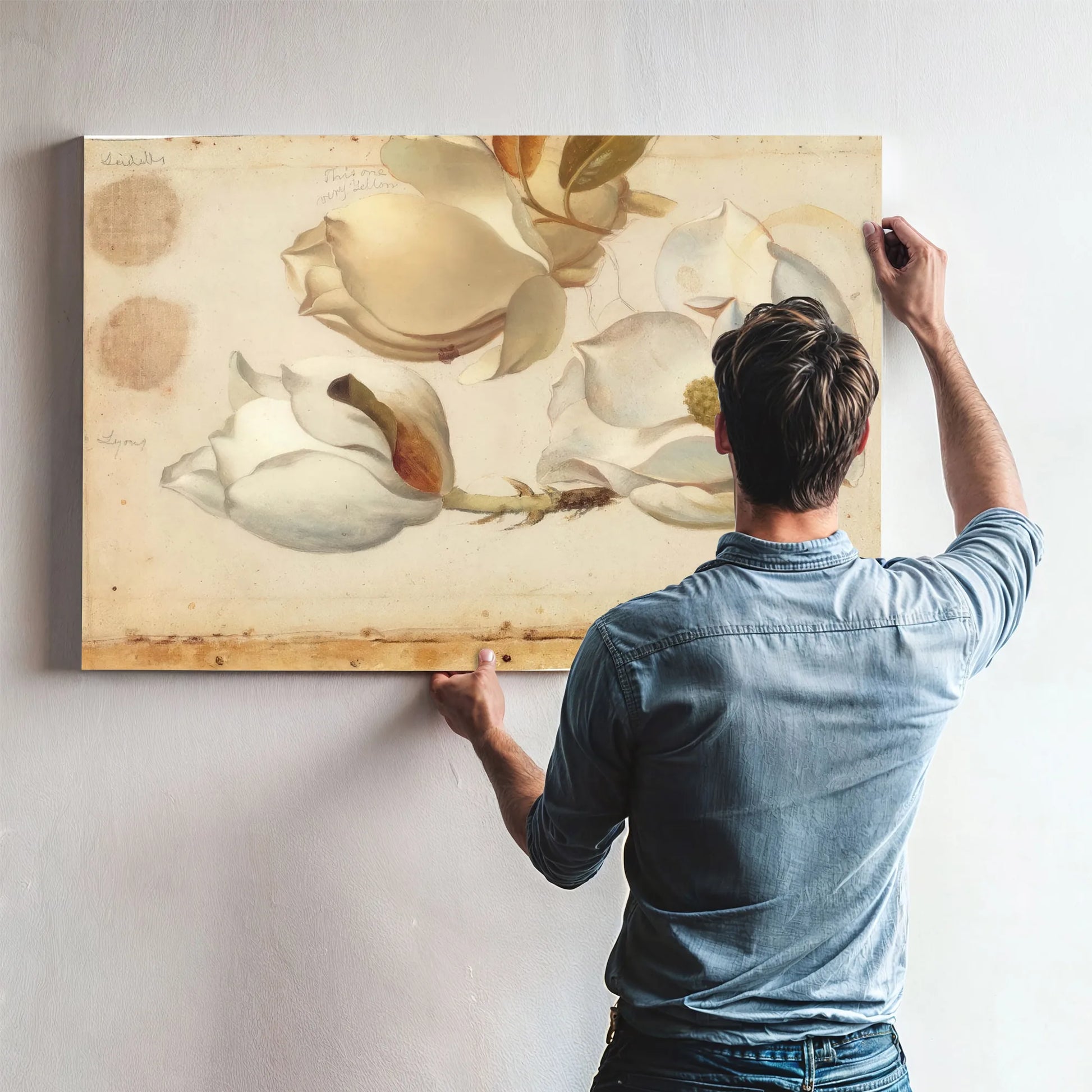 Study Of Three Blossoms Of Magnolia By Martin Johnson Heade Fine Art Print