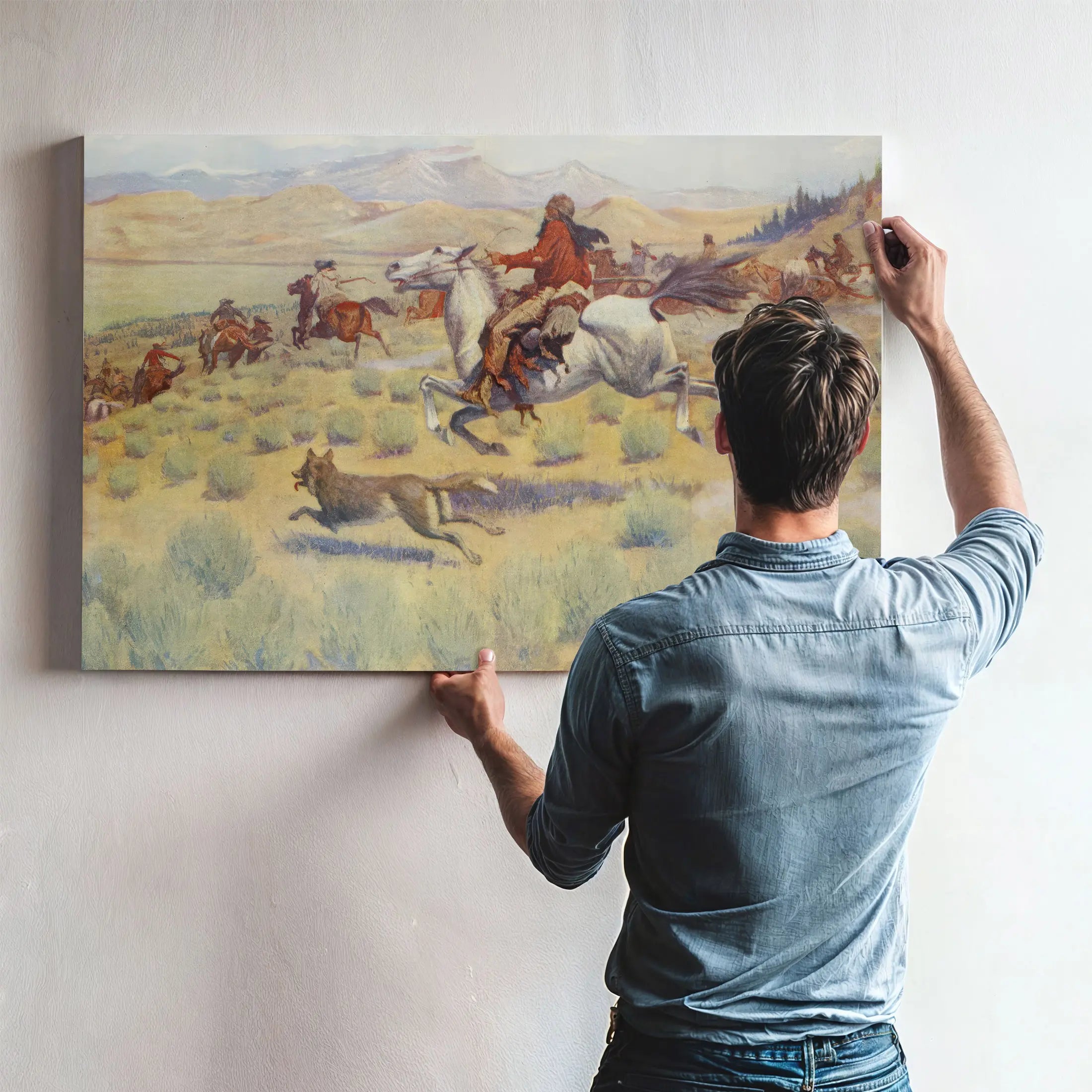 Hunting On The Prairie From Colliers Weekly Pub by Frederic Remington