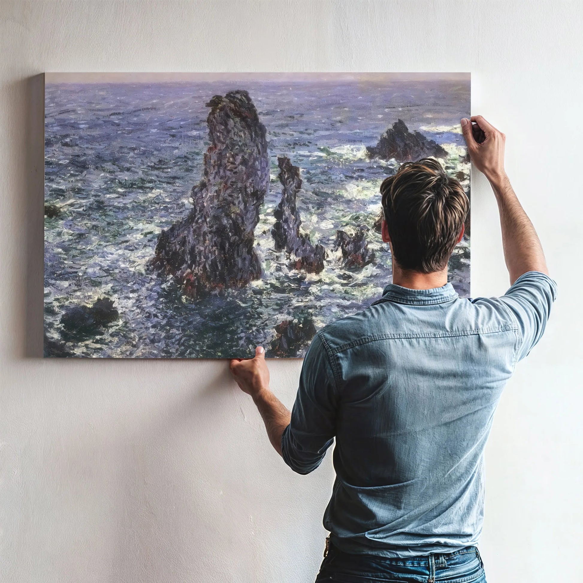 Pyramids At Belle Ile By Claude Monet Fine Art Print