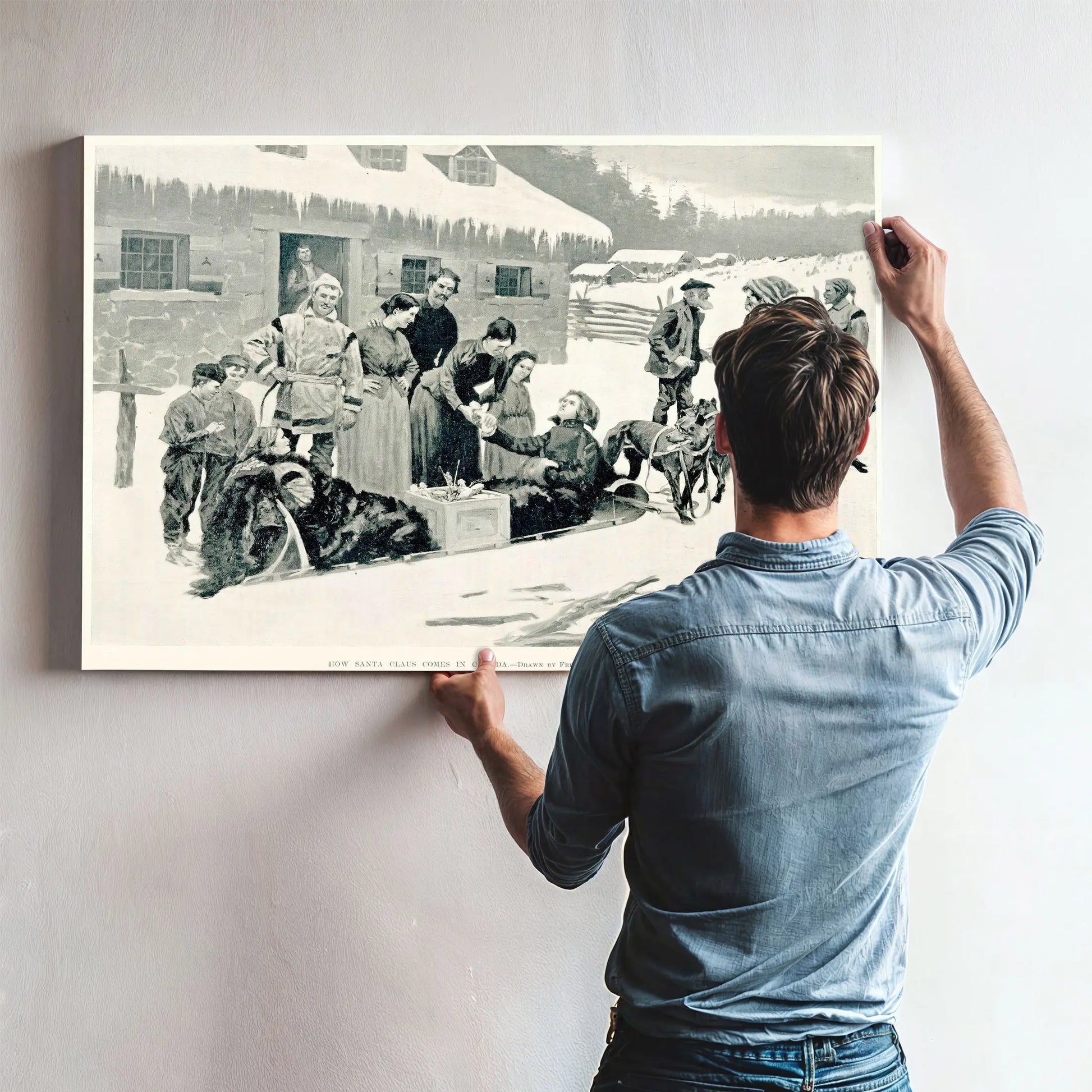 How Santa Claus Comes In Canadaa by Frederic Remington