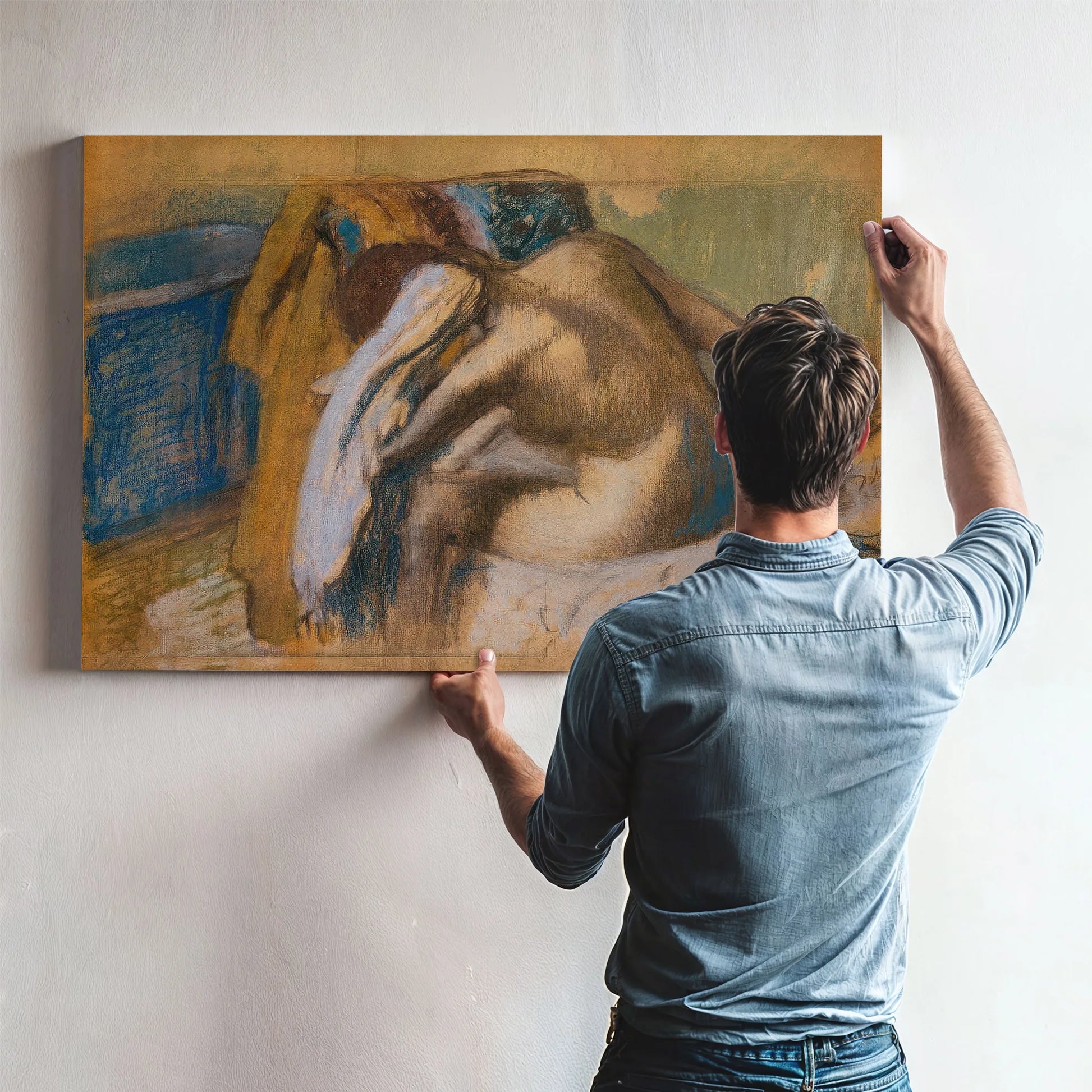 Woman Drying Her Hair, After The Bath By Edgar Degas Fine Art Print