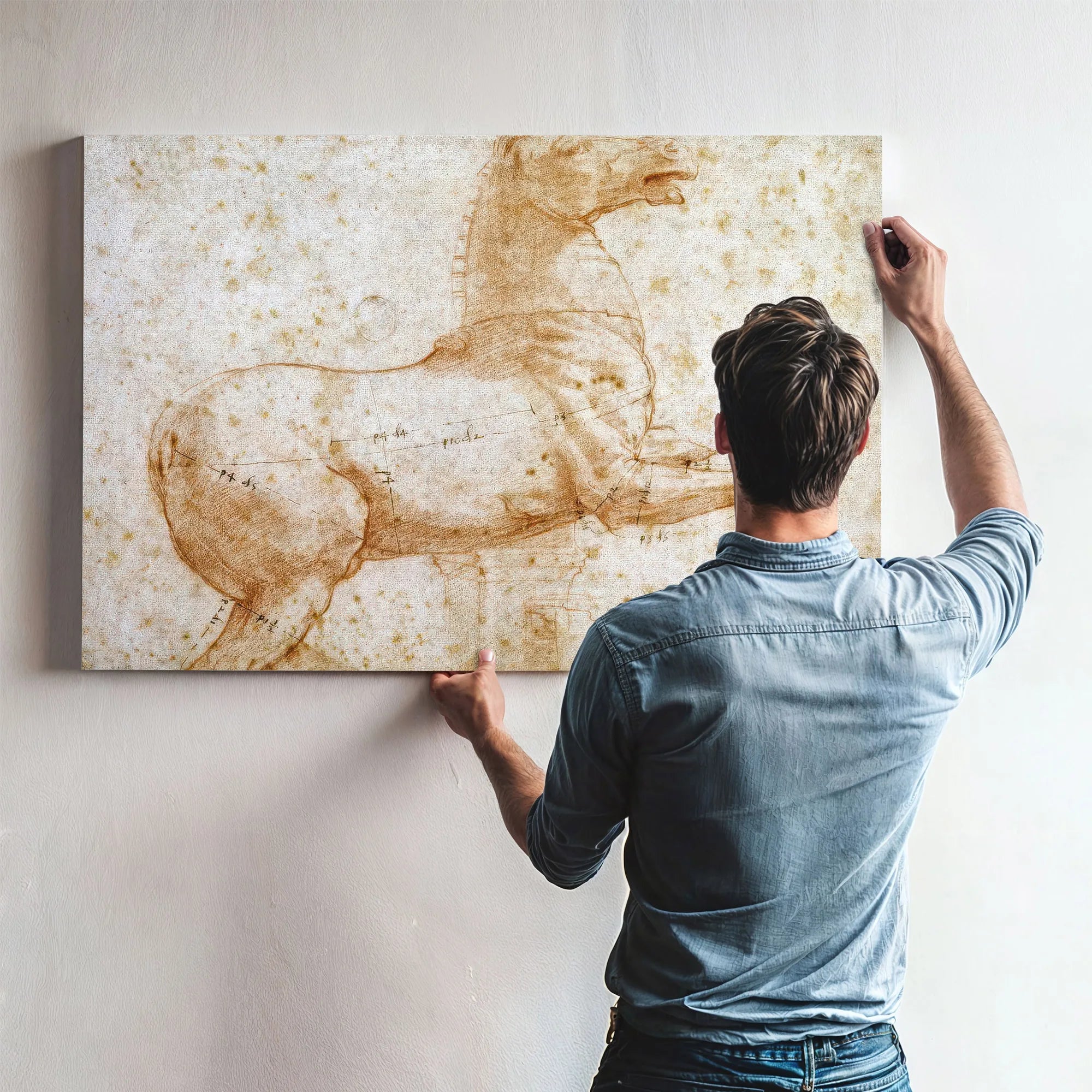 Study Of One Of The Quirinal Marble Horses By Raphael Fine Art Print