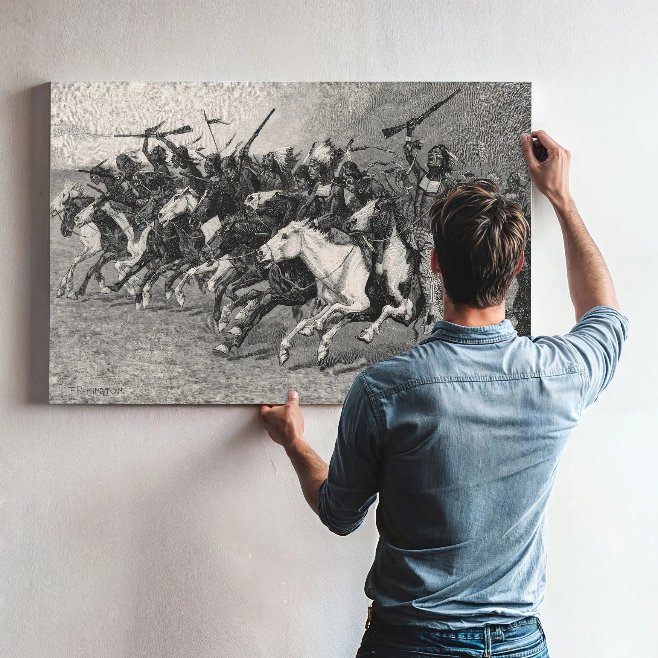The Charge On The Sunpole by Frederic Remington