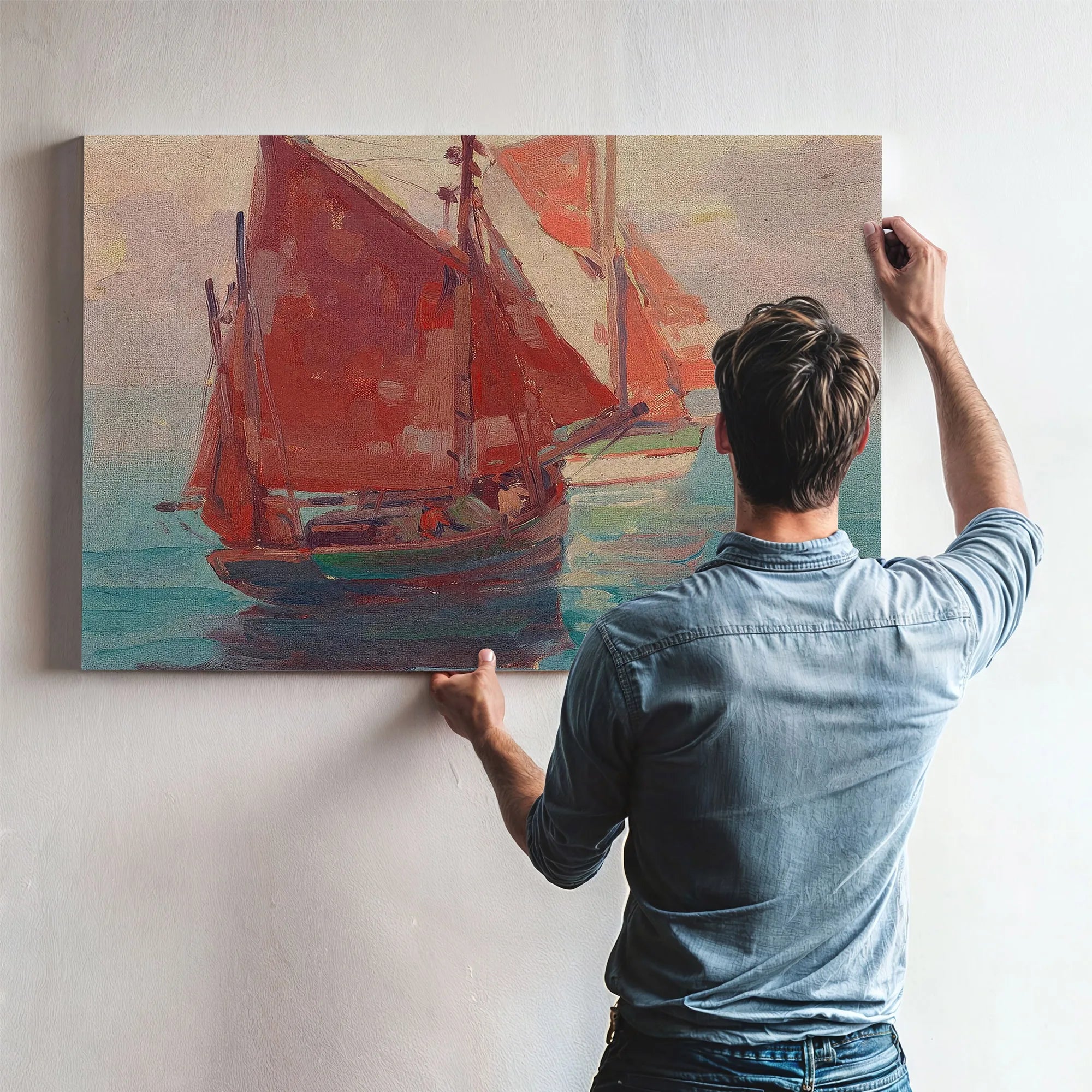 Outbound Fishing Boats By Edgar Payne Fine Art Print