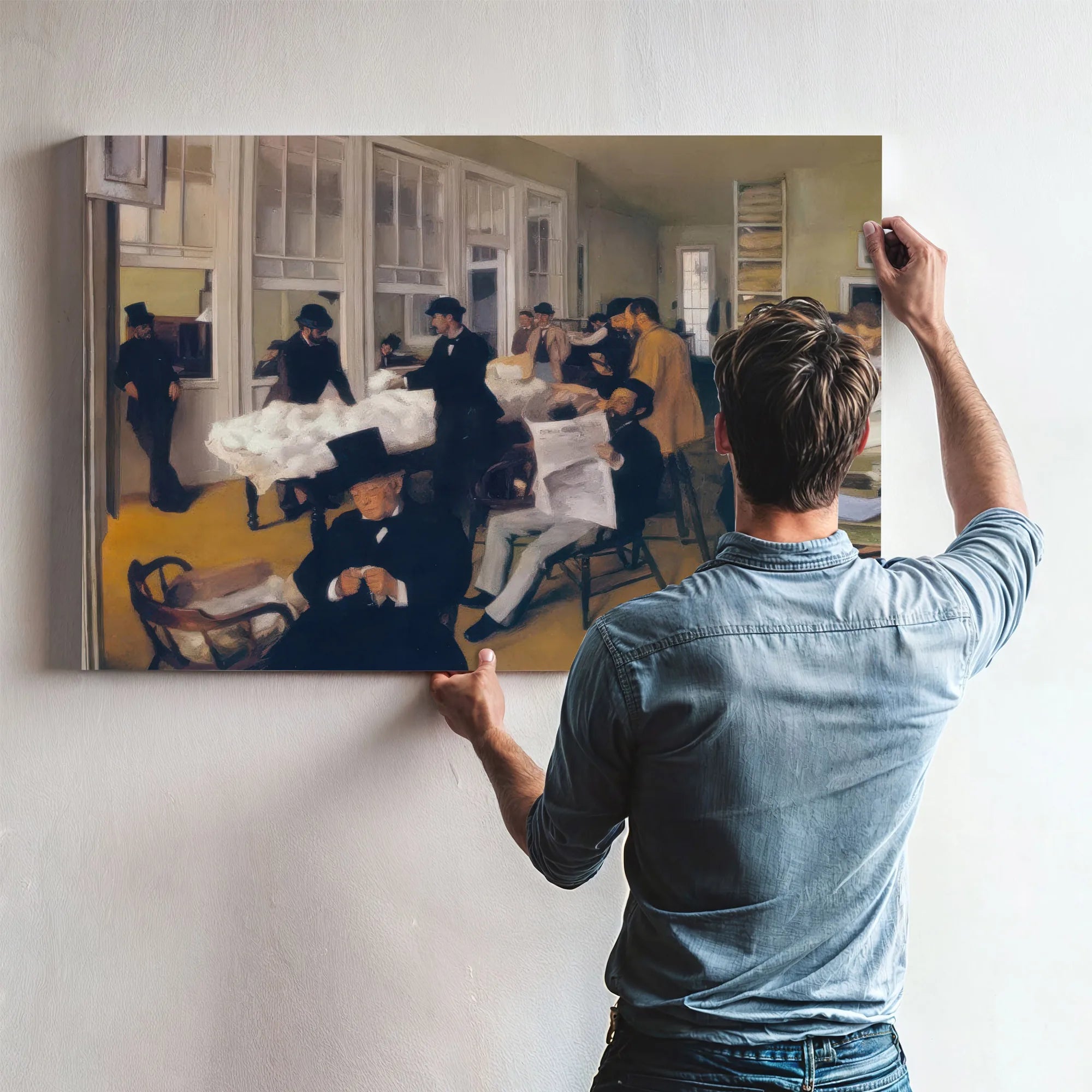 The Cotton Exchange At New Orleans By Edgar Degas Fine Art Print