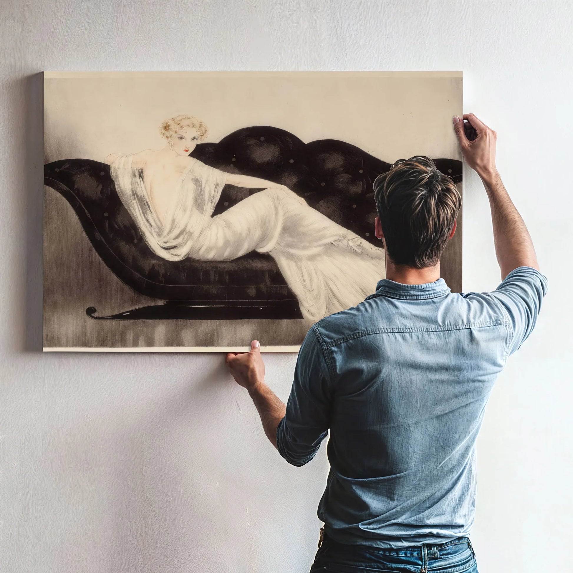 The Sofa 1937 By Louis Icart Fine Art Print