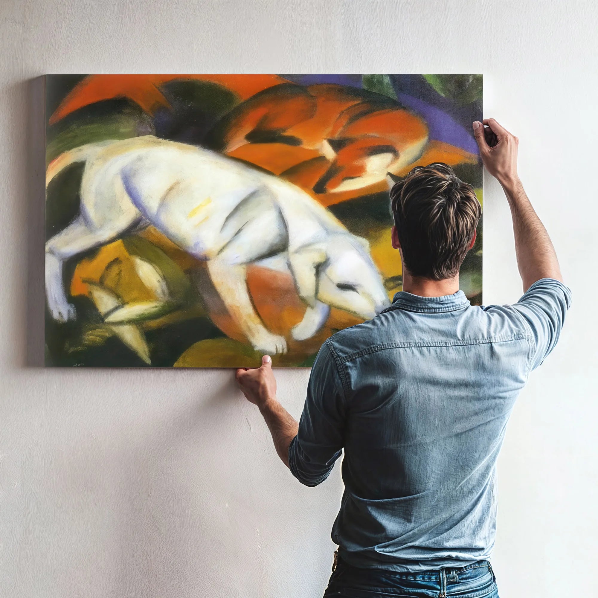 Three Animals Dog Fox And Cat By Franz Marc Fine Art Print