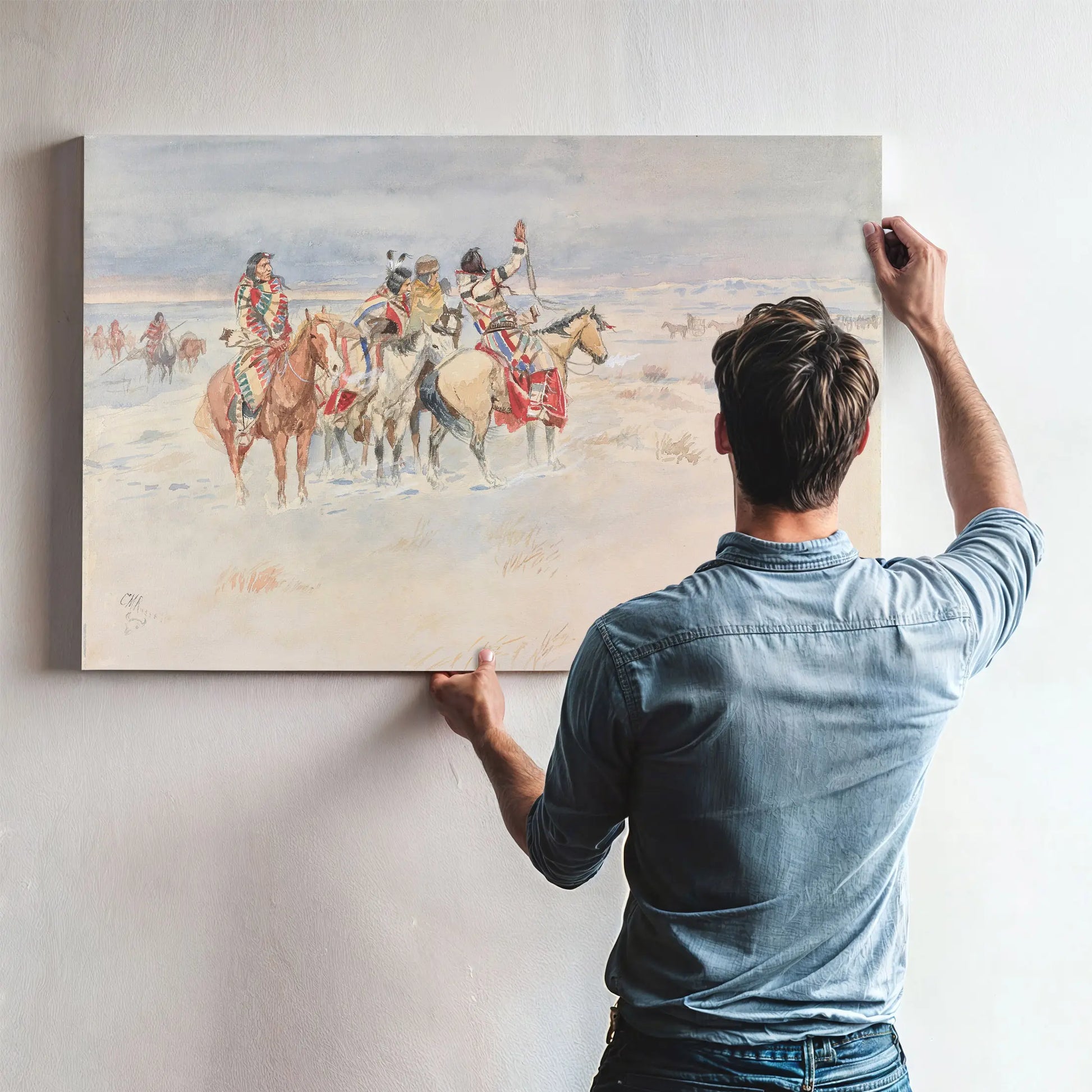 Crees Meeting Traders by Charles Marion Russell