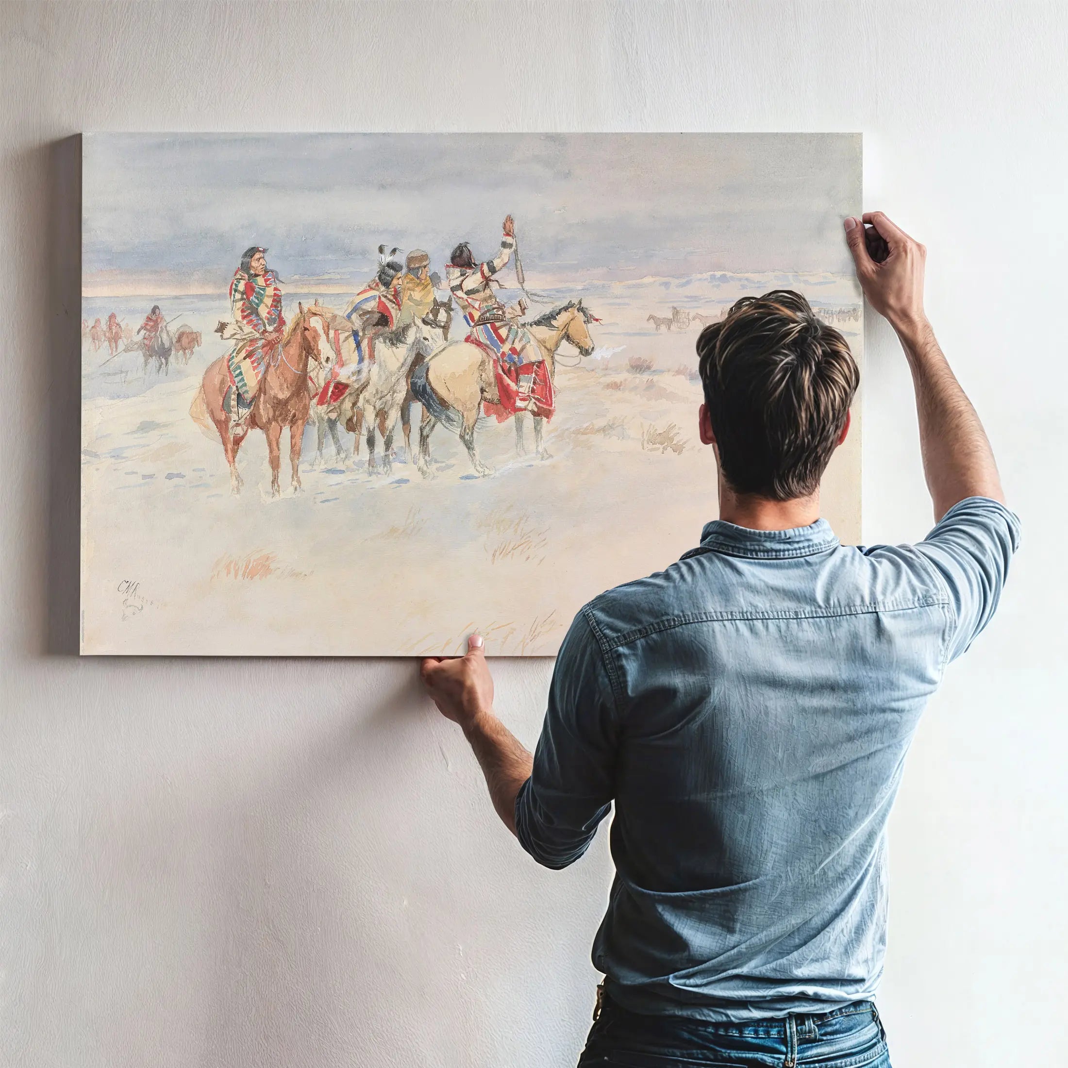 Crees Meeting Traders by Charles Marion Russell