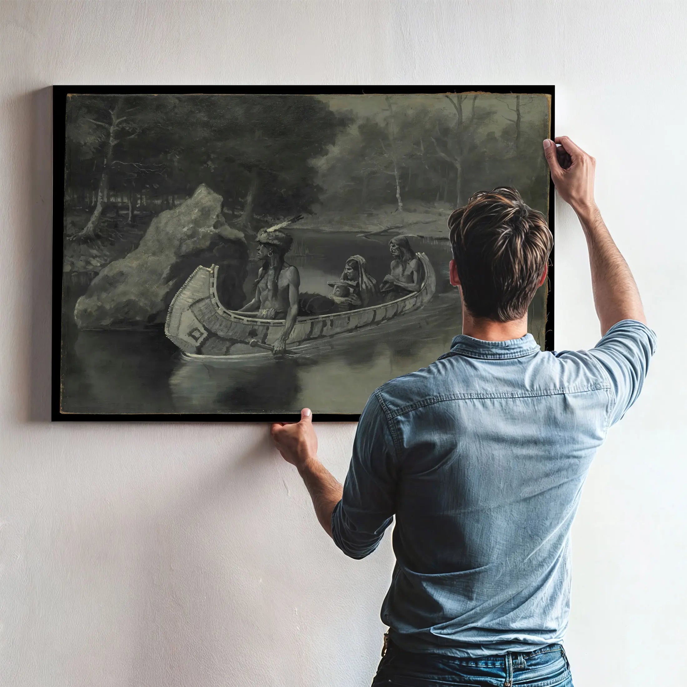 Pitched It Sheer Into The River Where It Still Is Seen In The Summer by Frederic Remington