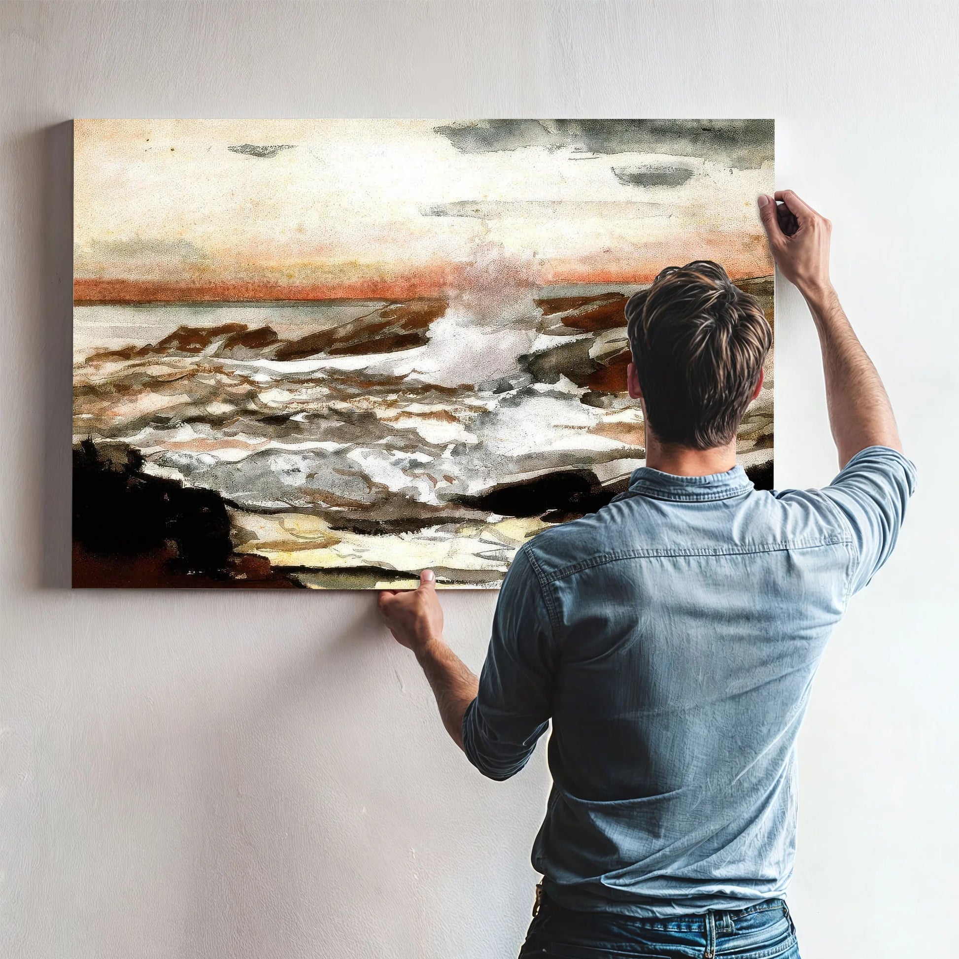 Prout's Neck Surf On Rocks By Winslow Homer Fine Art Print