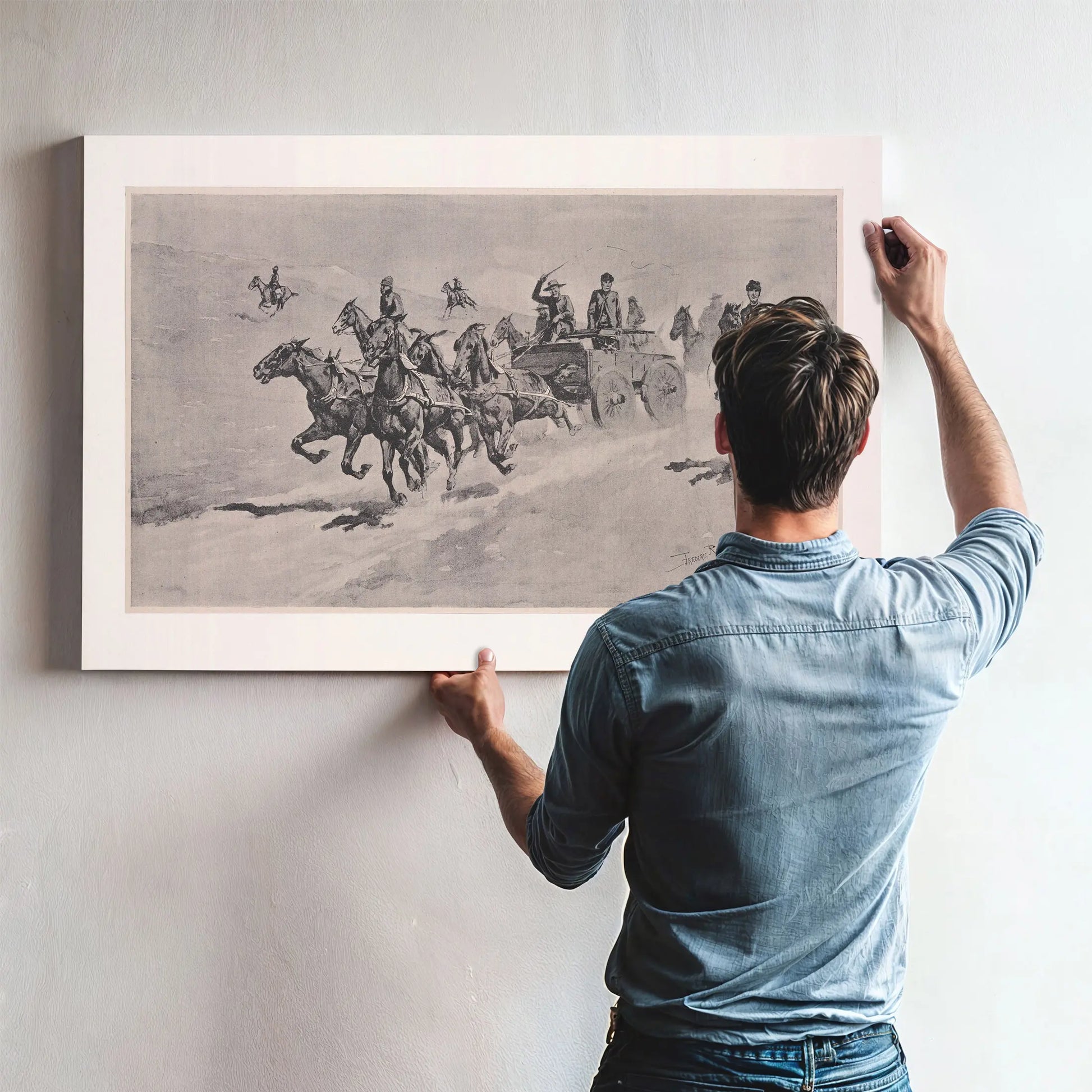 A Run To The Scout Camp by Frederic Remington