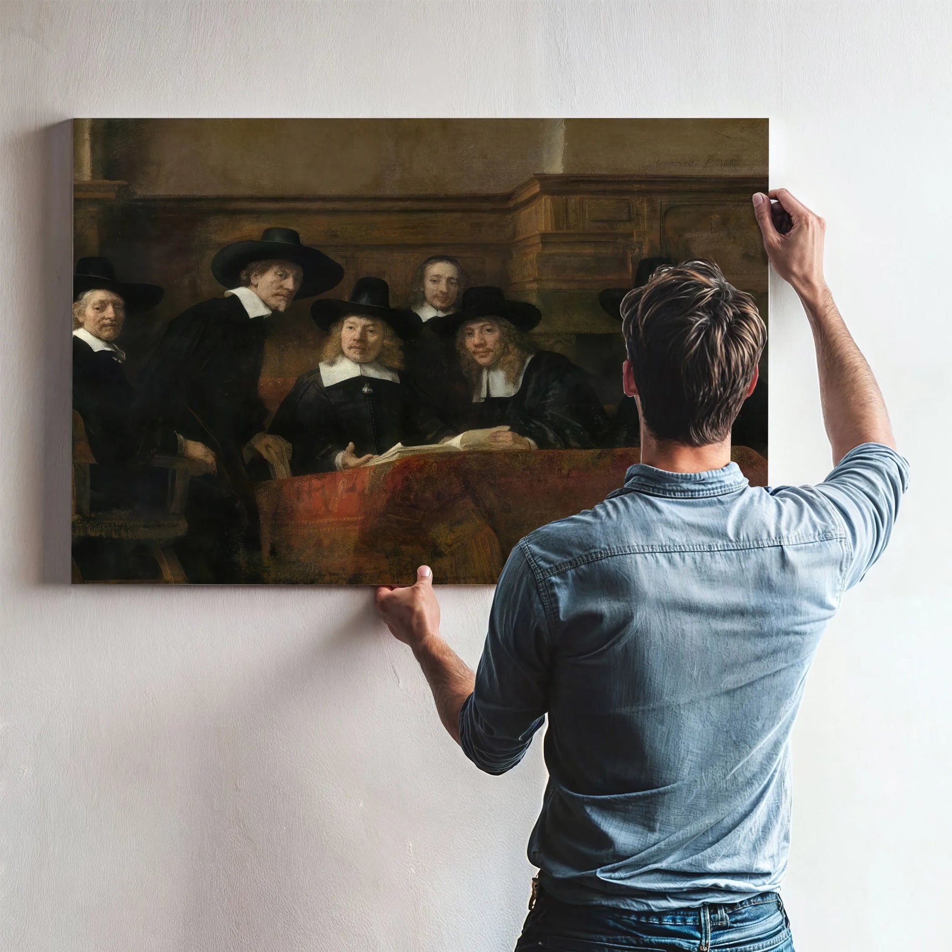 The Syndics The Sampling Officials (Wardens) Of The Amsterdam Drapers By Rembrandt Fine Art Print