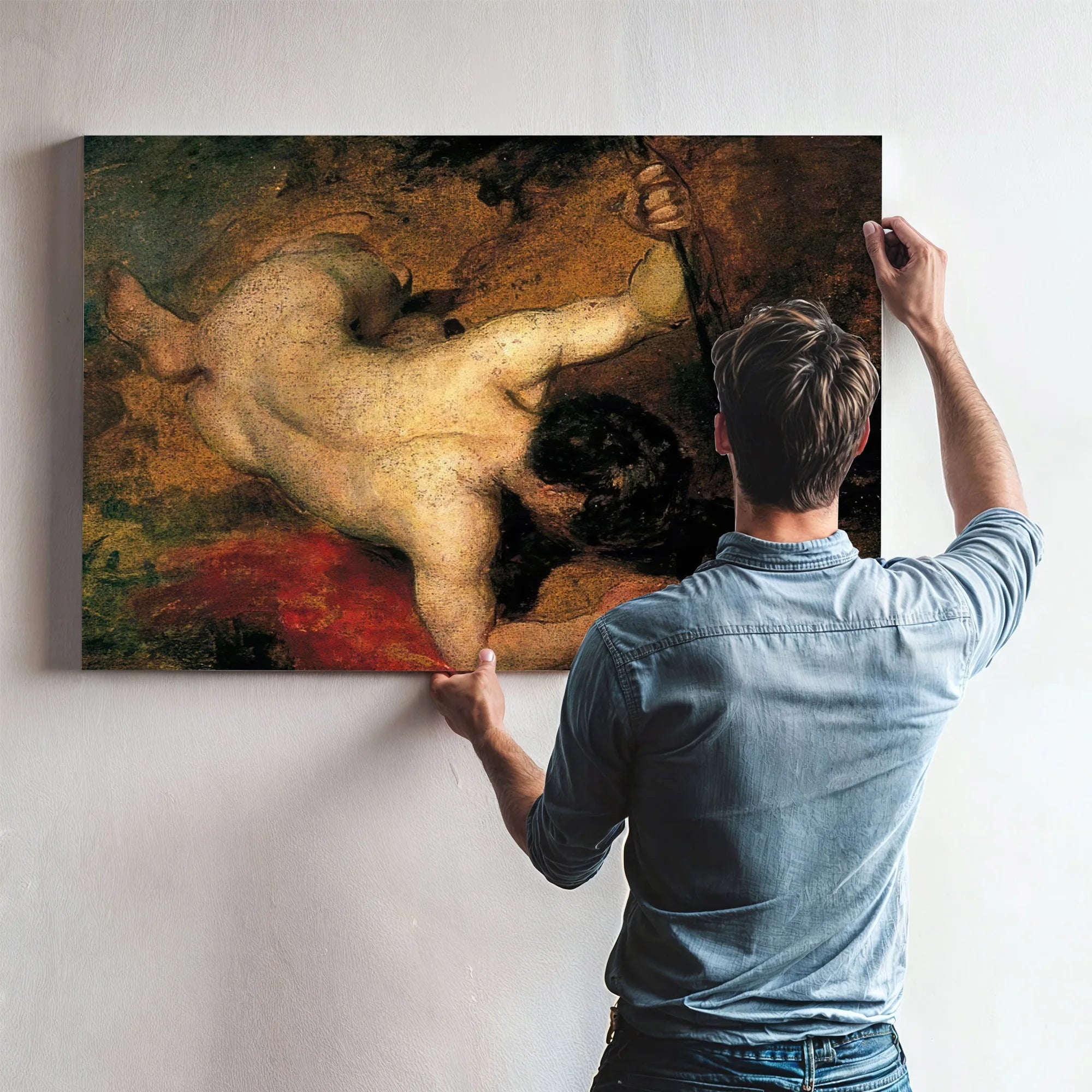 Reclining Male Nude With Spear By William Etty Fine Art Print