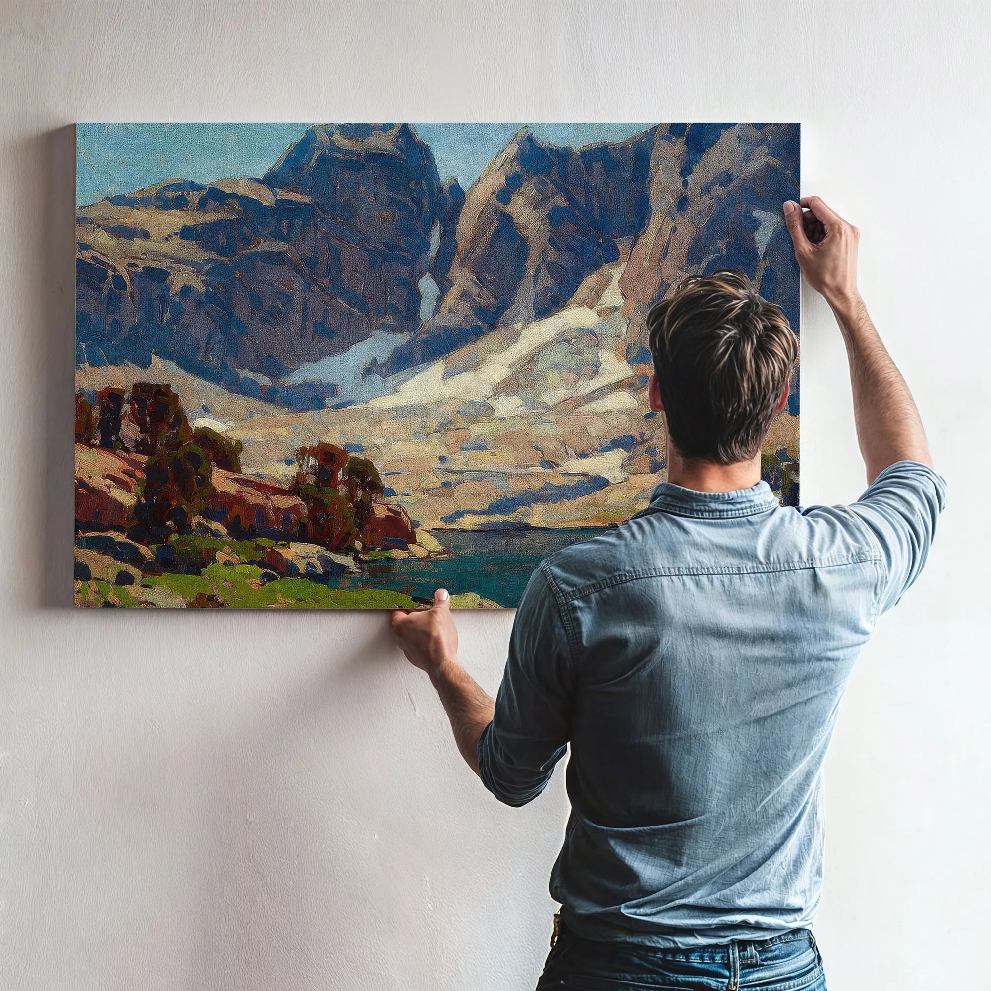 Sierra Lake Beneath Glaciers By Edgar Payne Fine Art Print