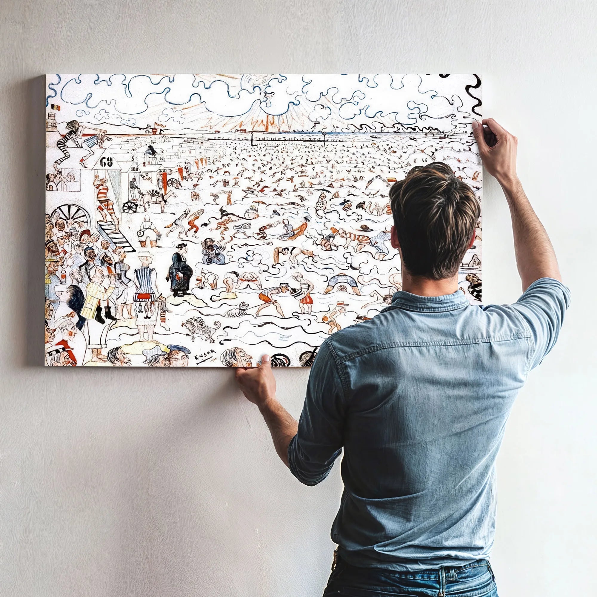 The Baths At Ostend By James Ensor Fine Art Print