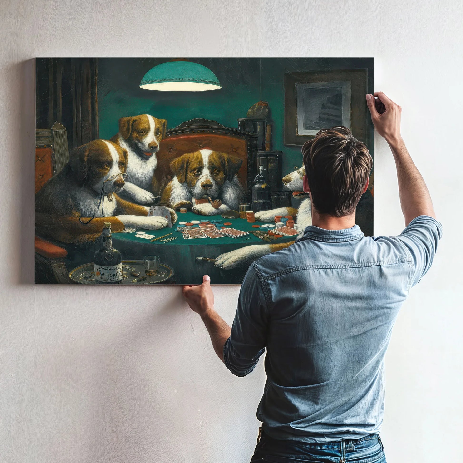 Poker Game By Cassius Coolidge Fine Art Print