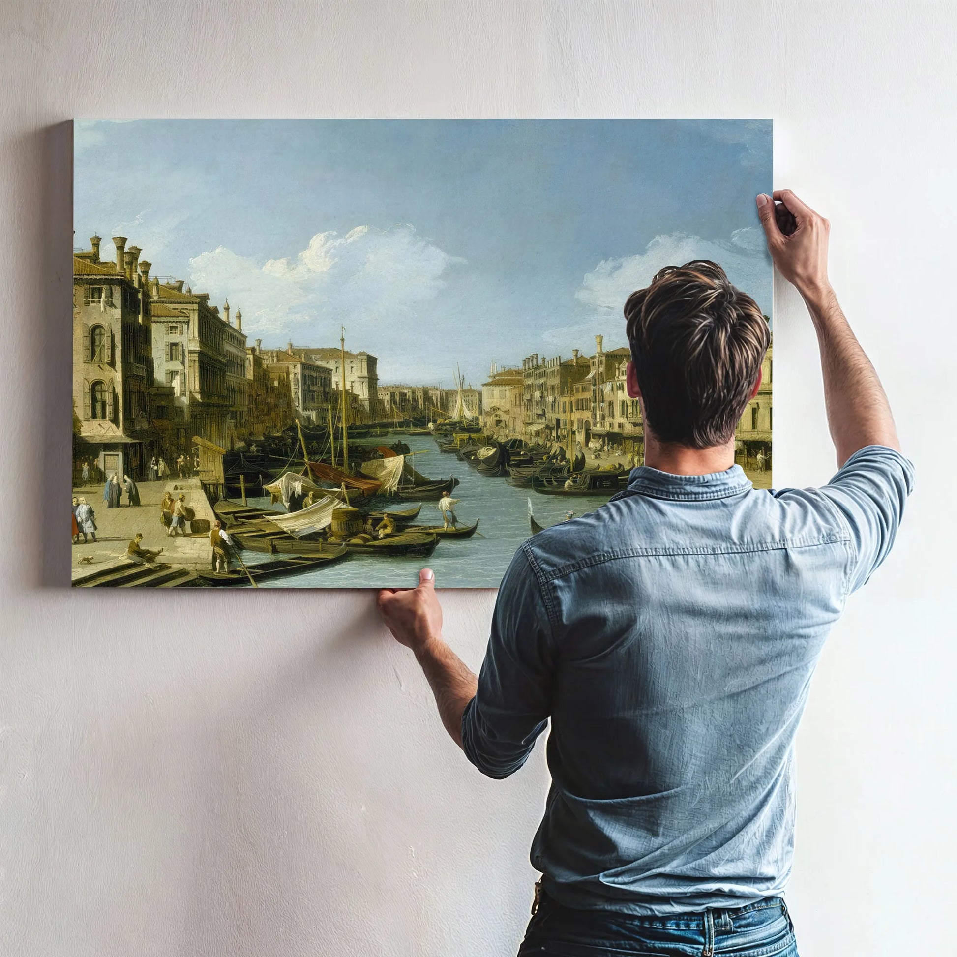 The Grand Canal Near The Rialto Bridge Venice C. 1730 By Canaletto Fine Art Print
