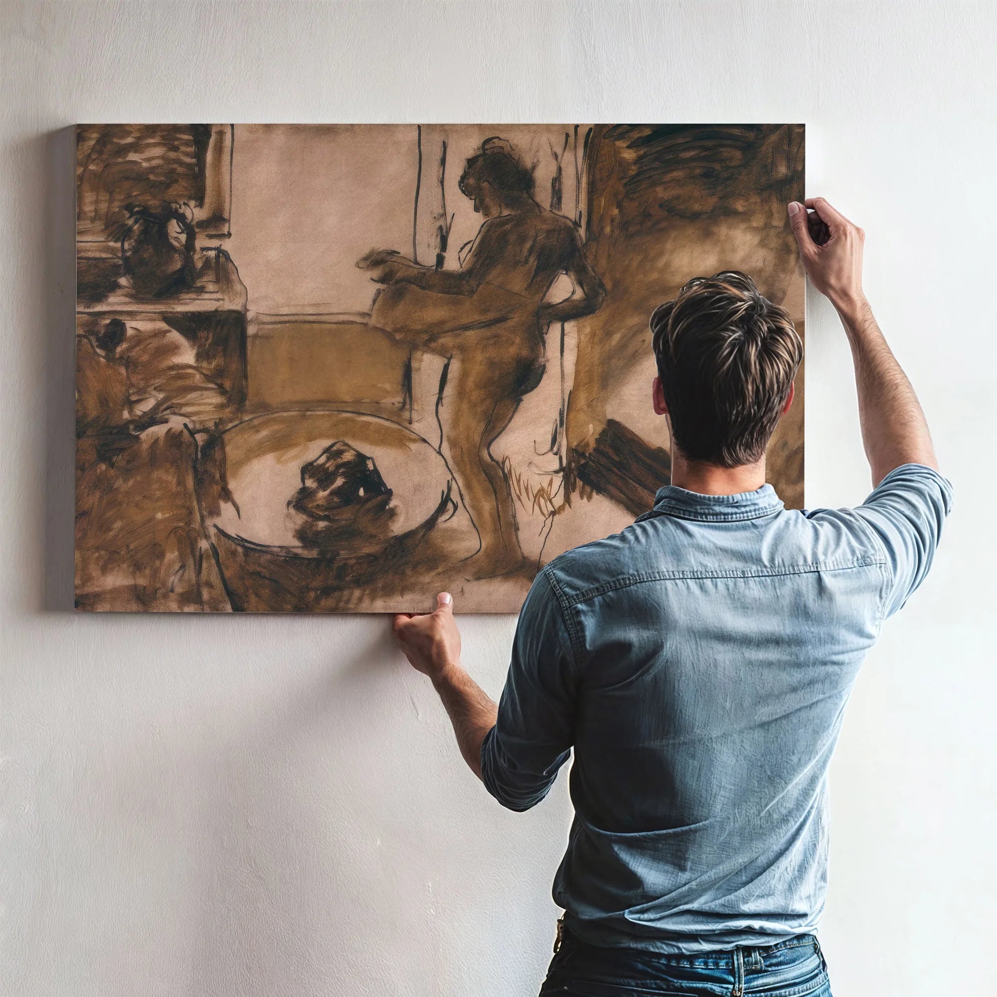 Woman Drying Herself (Femme Au Tub) By Edgar Degas Fine Art Print