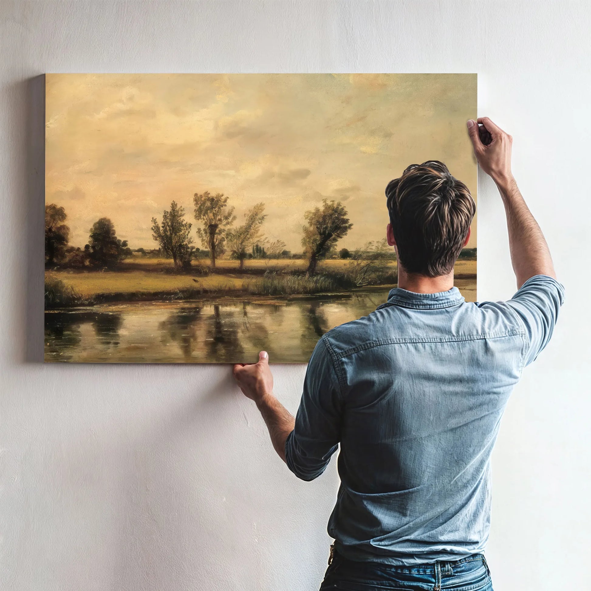 Landscape A Study ( Water Meadows Near Salisbury) By John Constable Fine Art Print