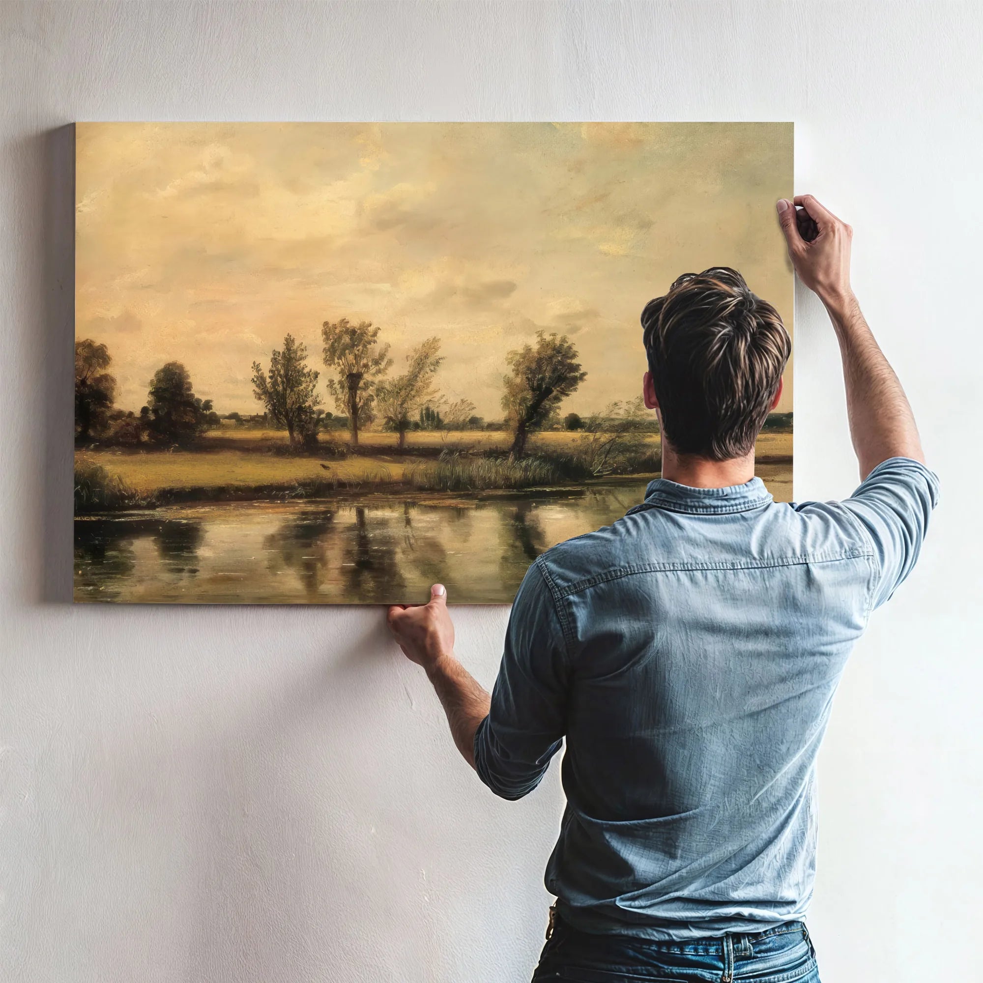 Landscape A Study ( Water Meadows Near Salisbury) By John Constable Fine Art Print