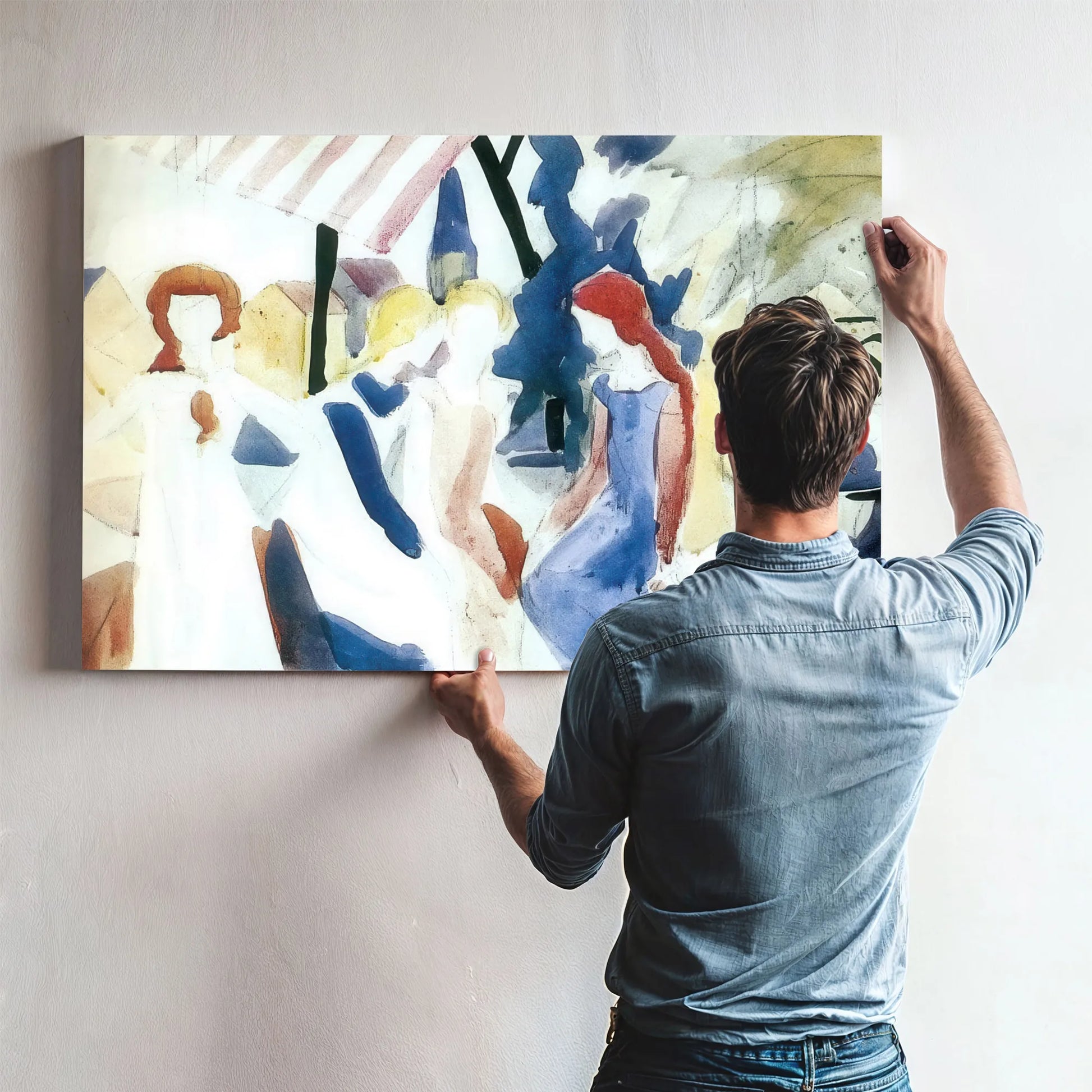 Four Girls On A Balcony By August Macke Fine Art Print
