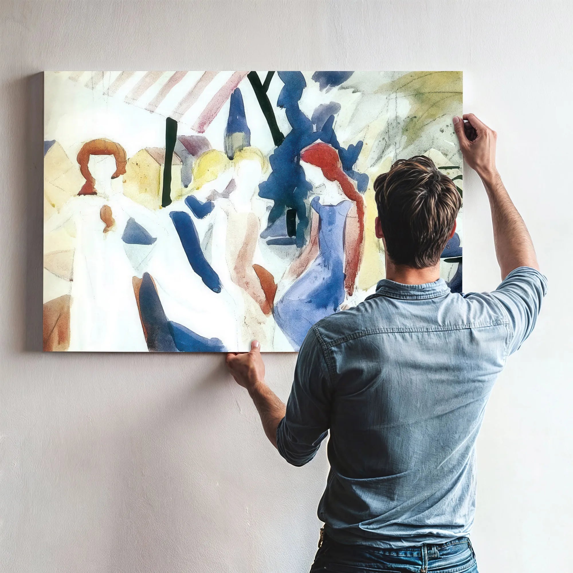 Four Girls On A Balcony By August Macke Fine Art Print