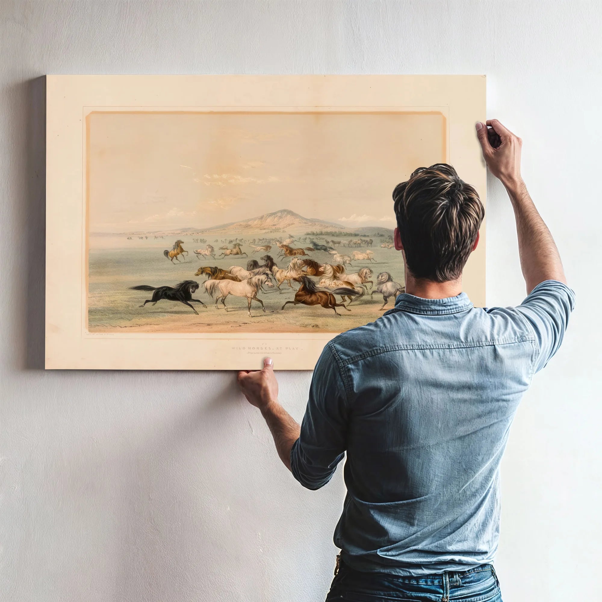 Wild Horses At Play No. 3 By George Catlin Fine Art Print