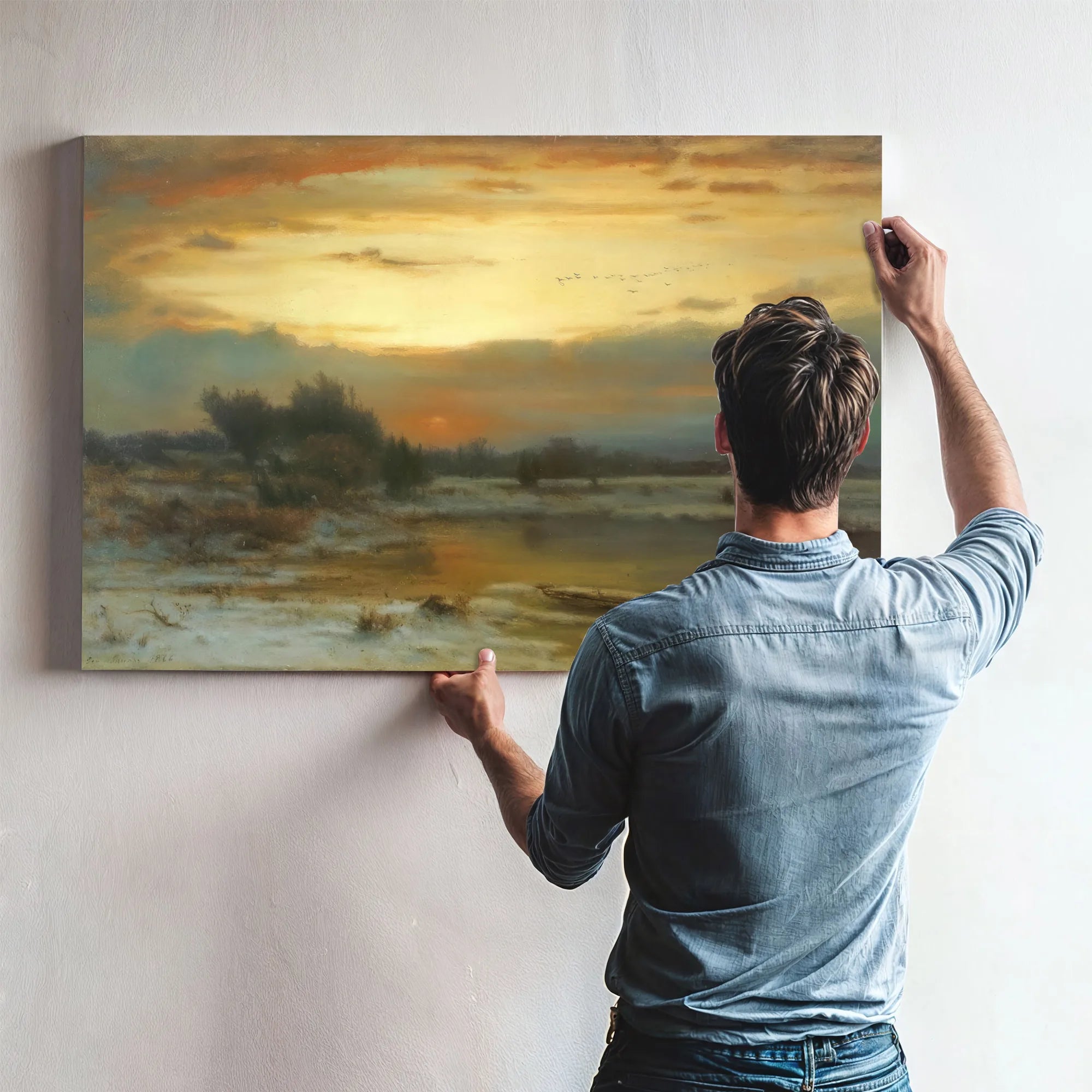 Winter Close Of Day A Winter Sky By George Inness Fine Art Print