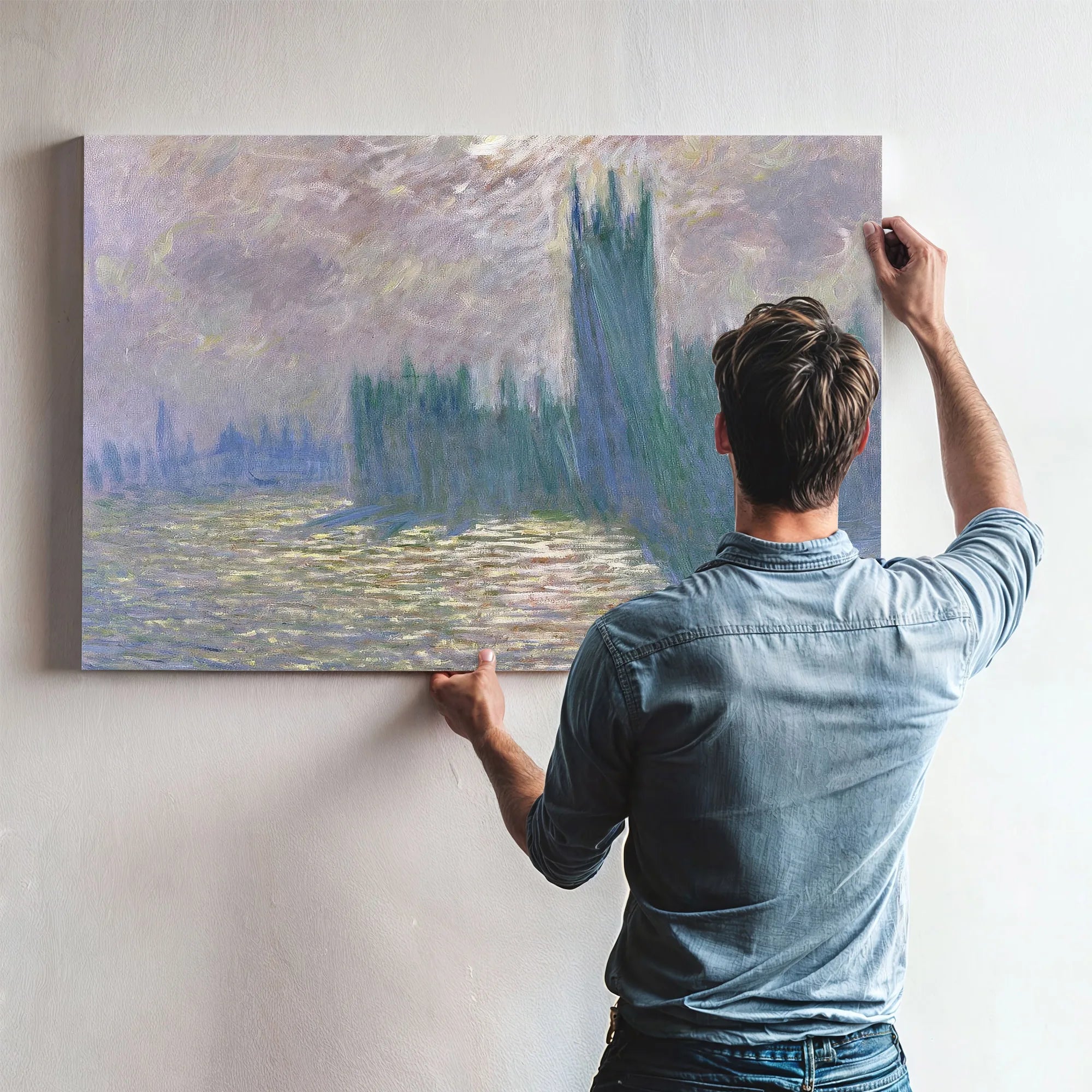Parliament, Reflections On The Thames By Claude Monet Fine Art Print