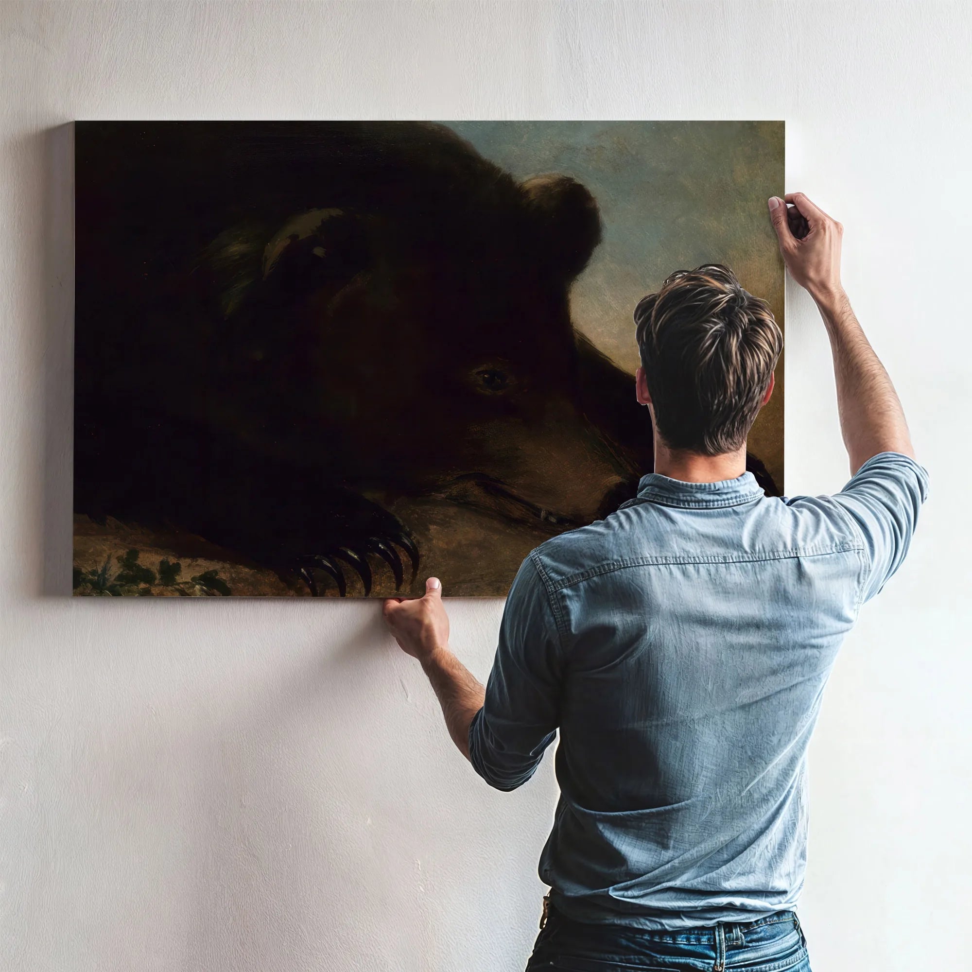 Portraits Of A Grizzly Bear And Mouse, Life Size By George Catlin Fine Art Print