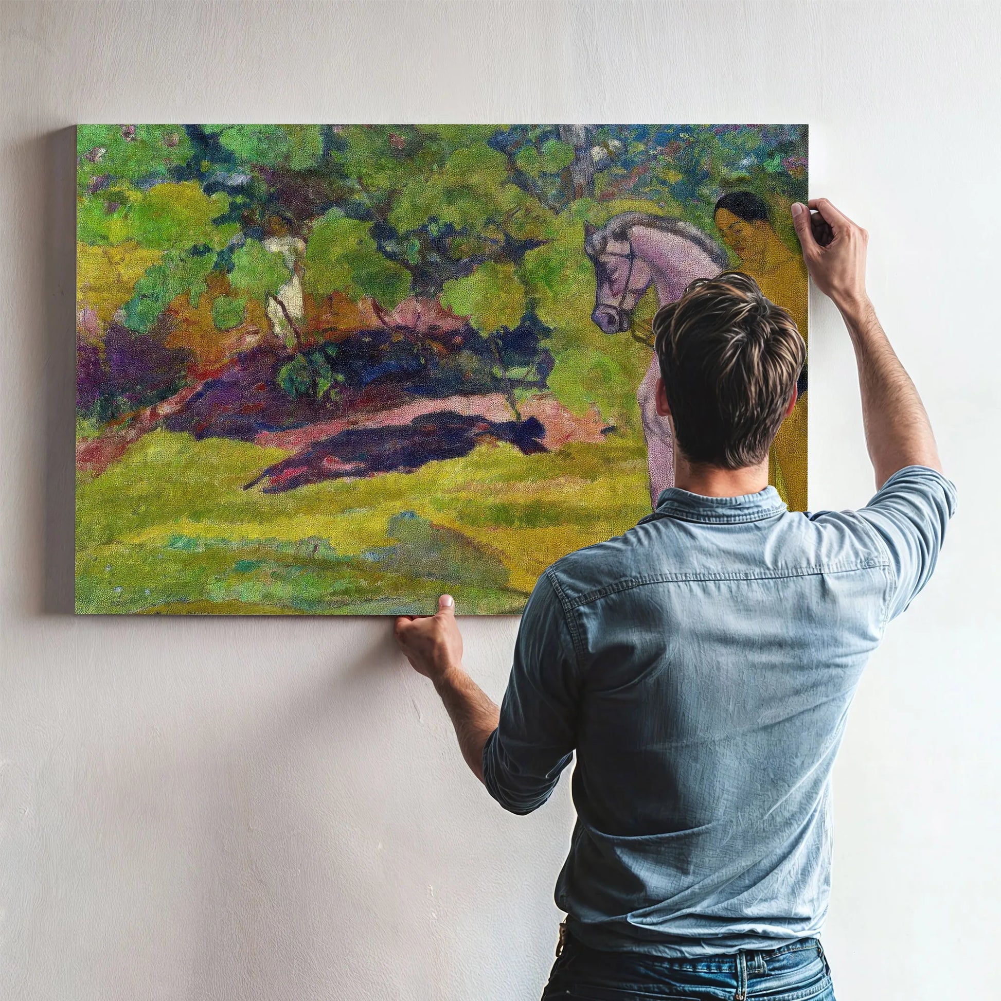 In The Vanilla Grove Man And Horse 1891 By Paul Gauguin Fine Art Print