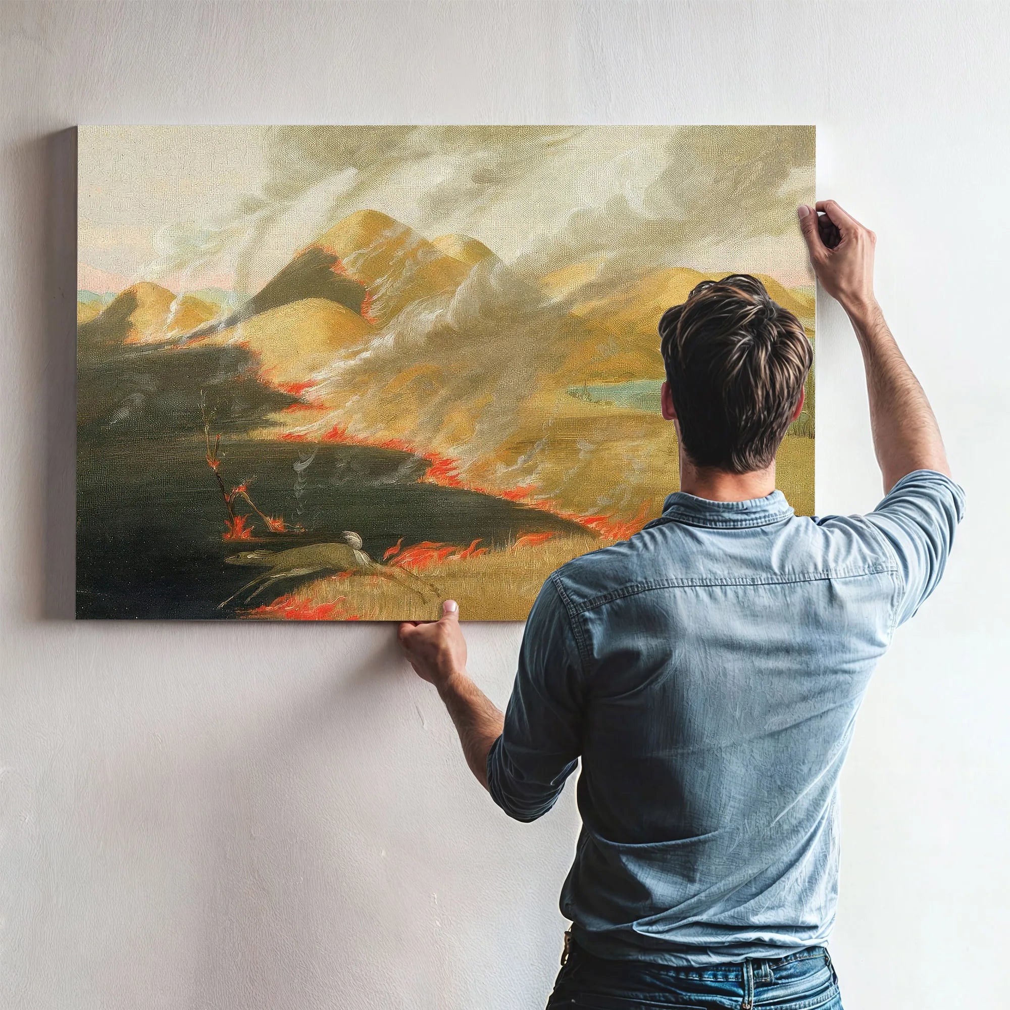 Prairie Bluffs Burning By George Catlin Fine Art Print