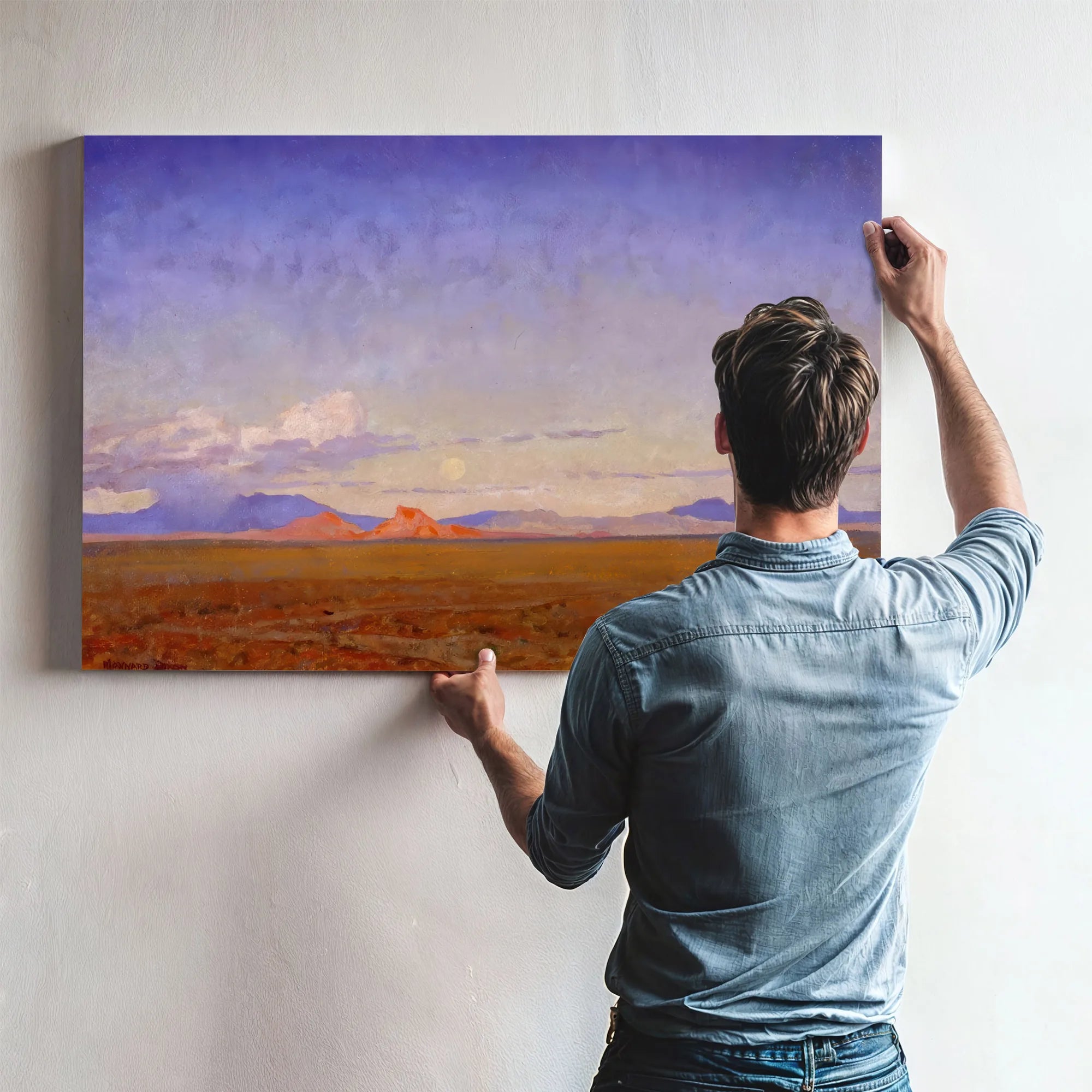 Moonrise Over The Desert By Maynard Dixon Fine Art Print